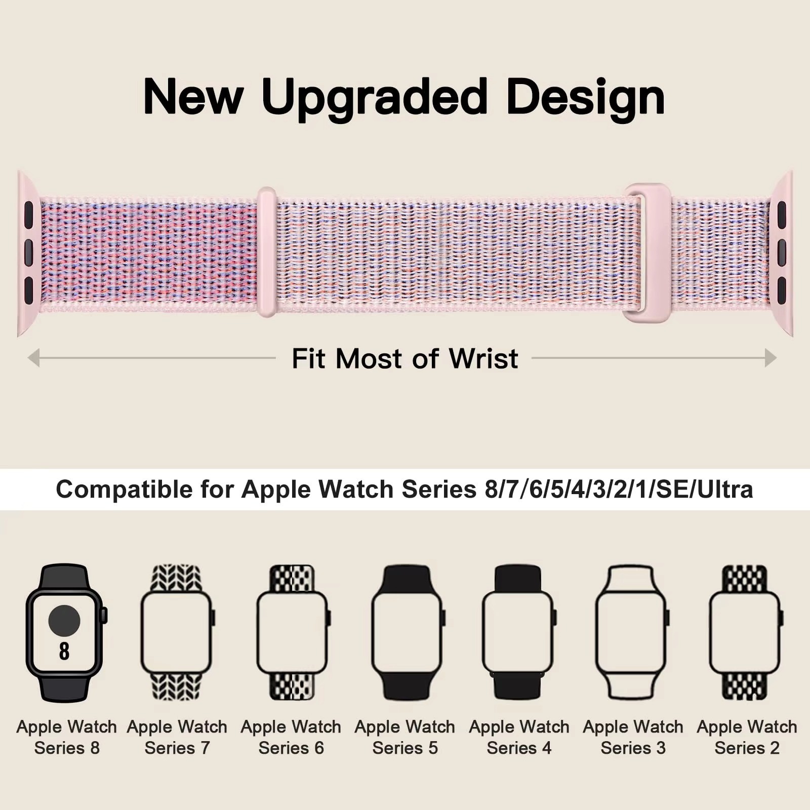 Apple Watch Nylon Sport Loop Strap Bracelet for 9 8 7 6 5 4 3 2 1 SE Watchband