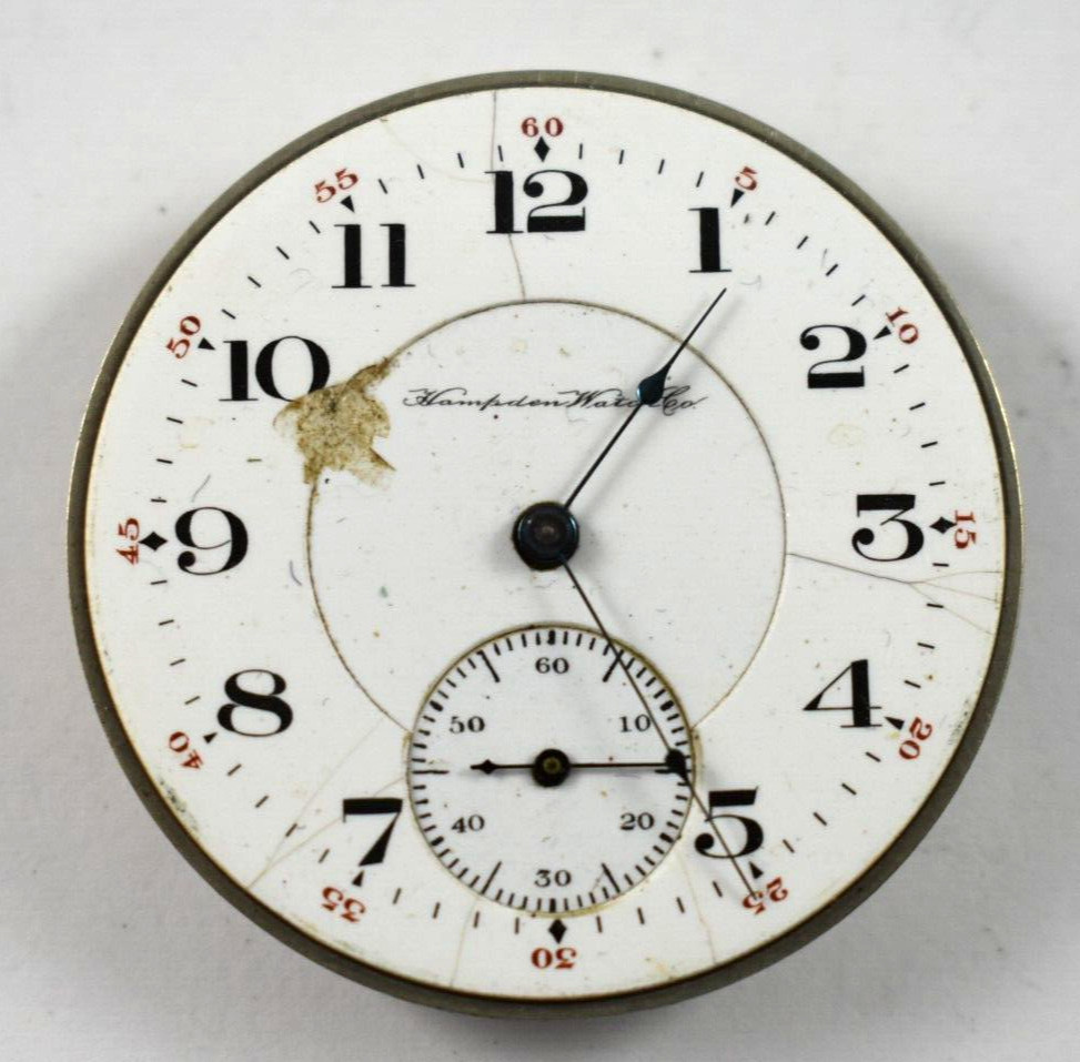 Vintage Hampden Dueber Grand 12s 17J OF Pocket Watch Movement lot.fh
