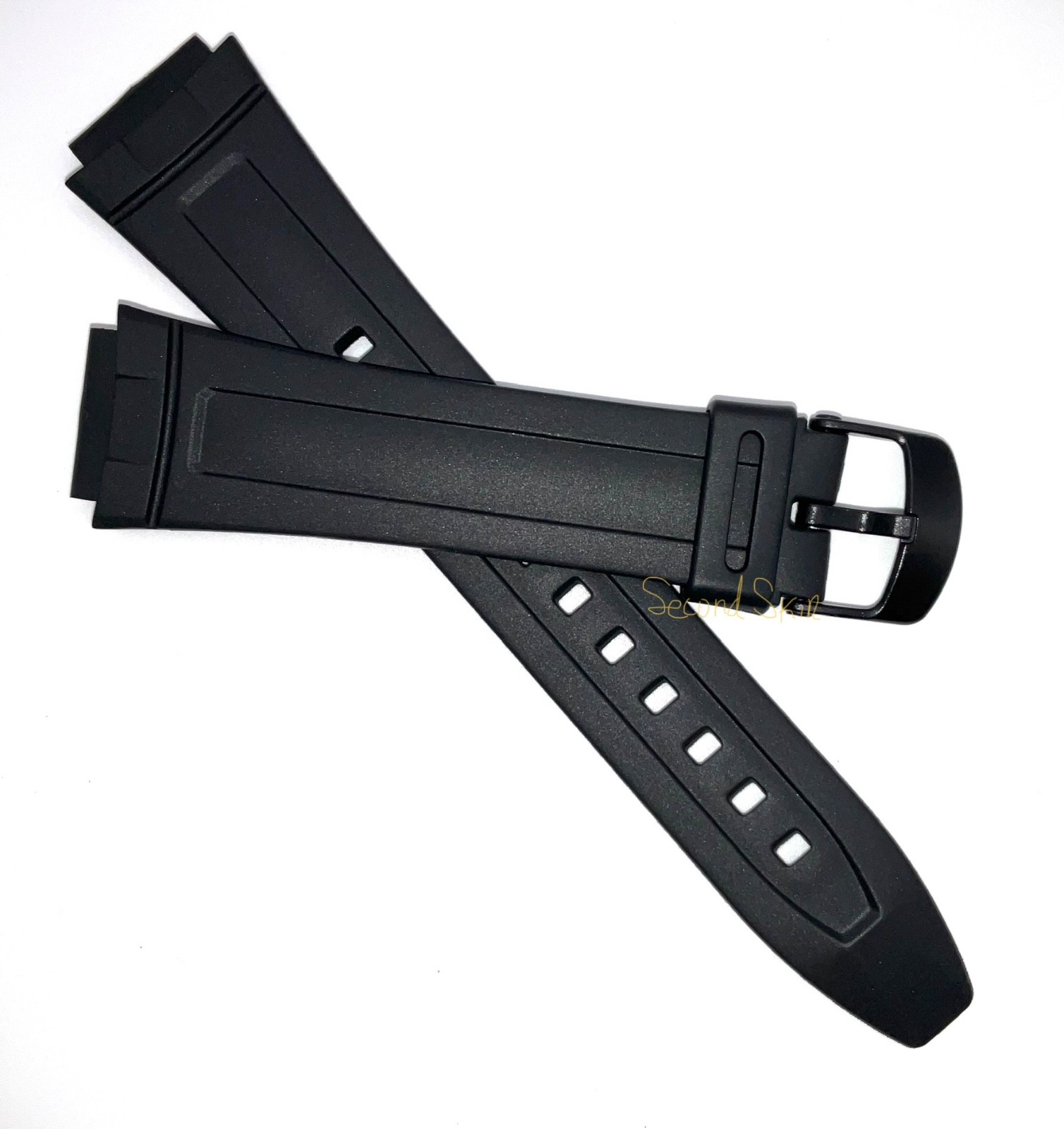 Genuine Casio Black Watch Band Strap Resin AW-80-1A2V AW-82-7AV + Pins