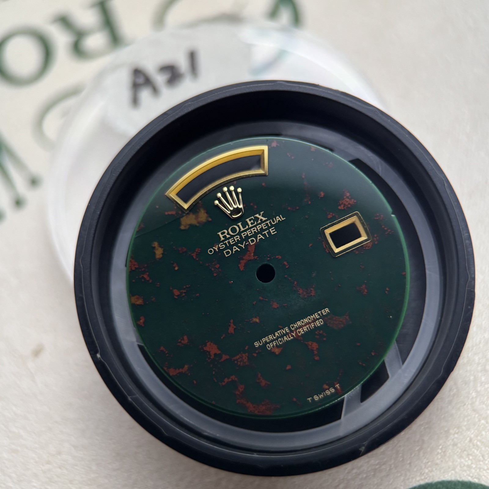 Quickset President Custom Yellow Blood Stone Dial For Rolex 18038 18238 118238