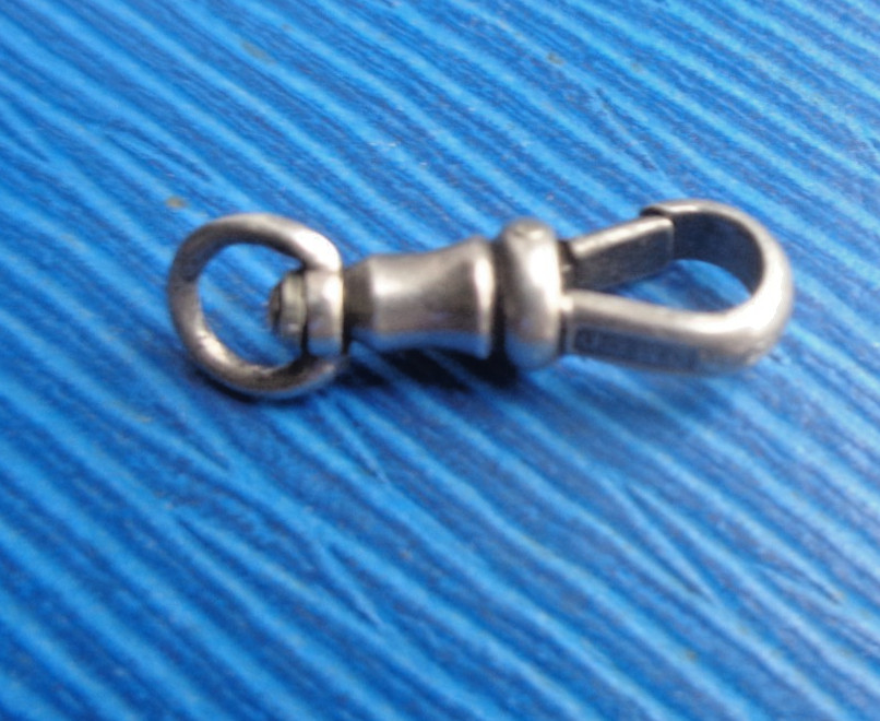 Silver DOG CLIP Fastener for Watch Chain etc Vintage NC Reading & Co 1.3 gram