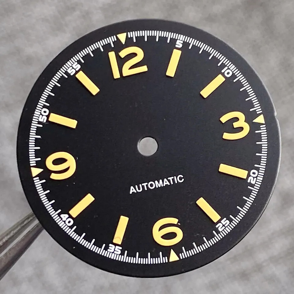 50-Fathoms 29mm Black Watch Dial Face Luminous Fit NH35 NH36 ETA2824 Miyota 8215