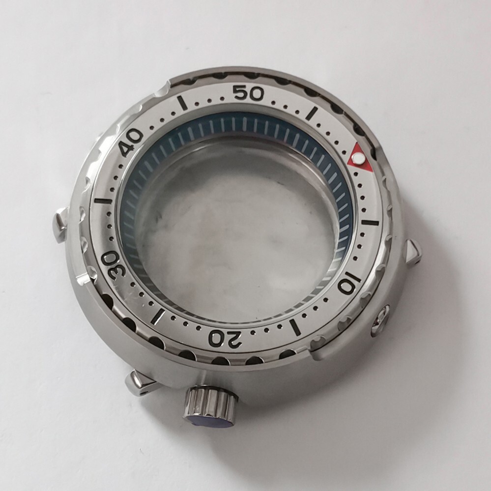 45mm stainless steels watch case Blue Chapter Ring for tuna NH35 NH36 movement
