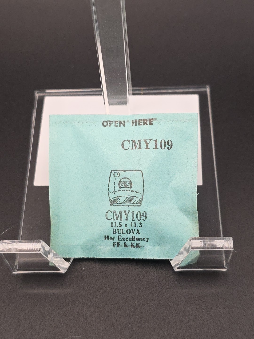 G-S Watch Crystal CMY109 Bulova Her Excellency FF & KK 11.5X11.3