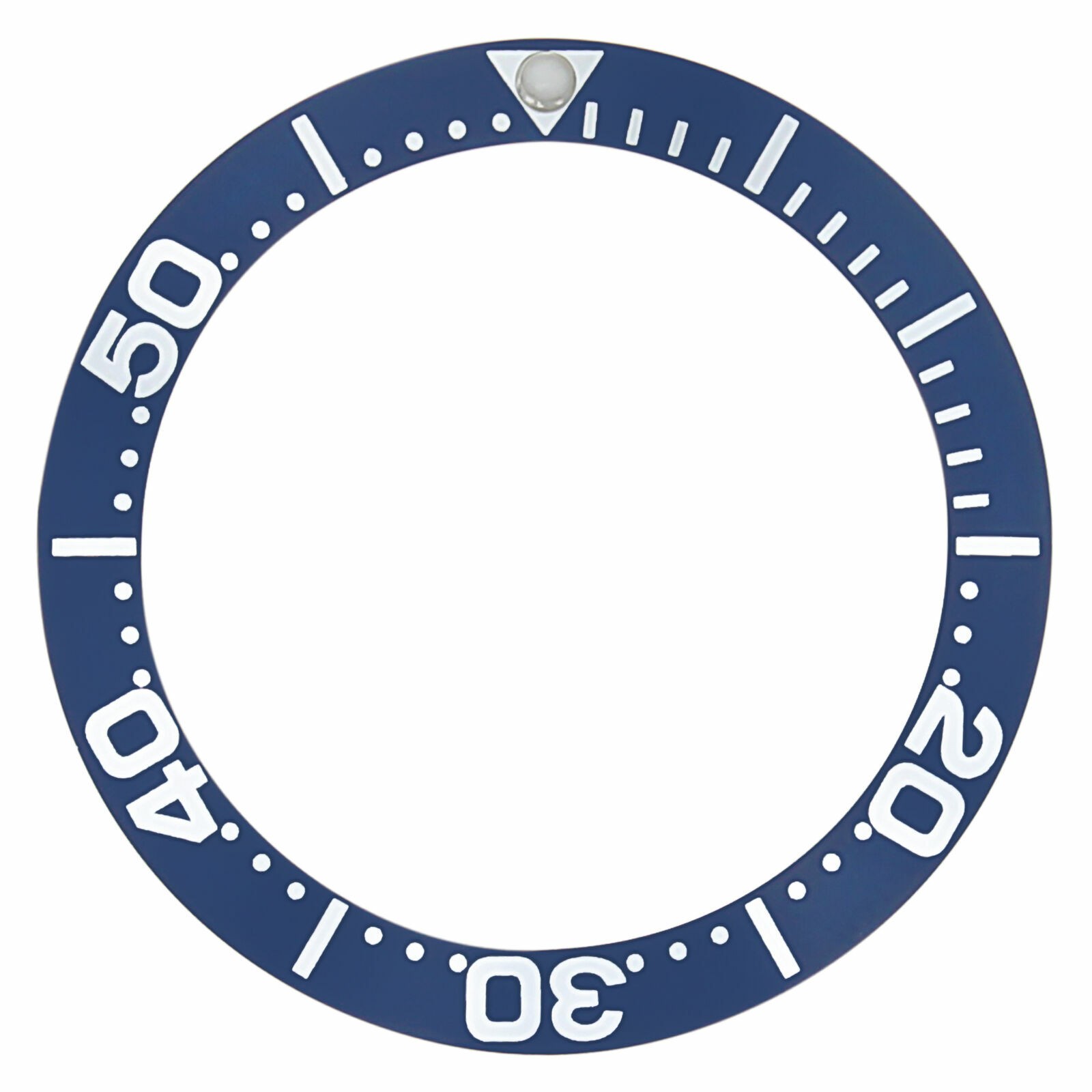 Blue Replacement Bezel Insert Silver Font 37.40mm x 30.70mm Diver Watch