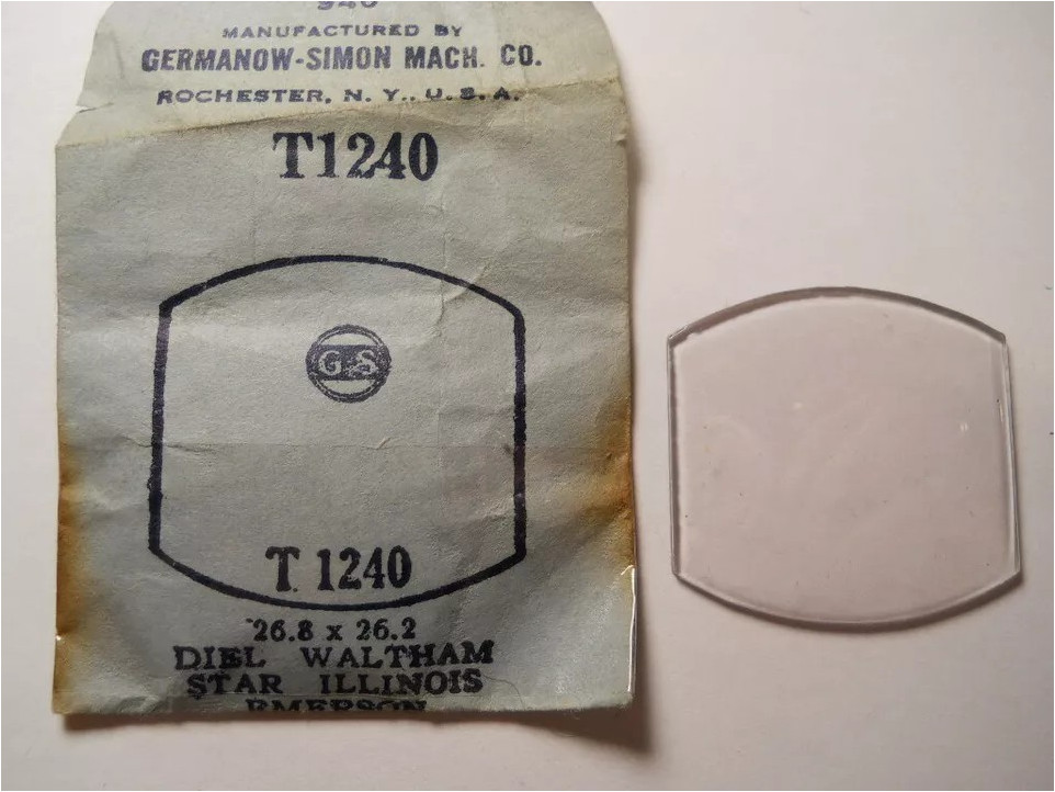 GS T1240 Watch Crystal Fit Waltham Star Emerson Illinois Diel – 26.8 x 26.2 mm