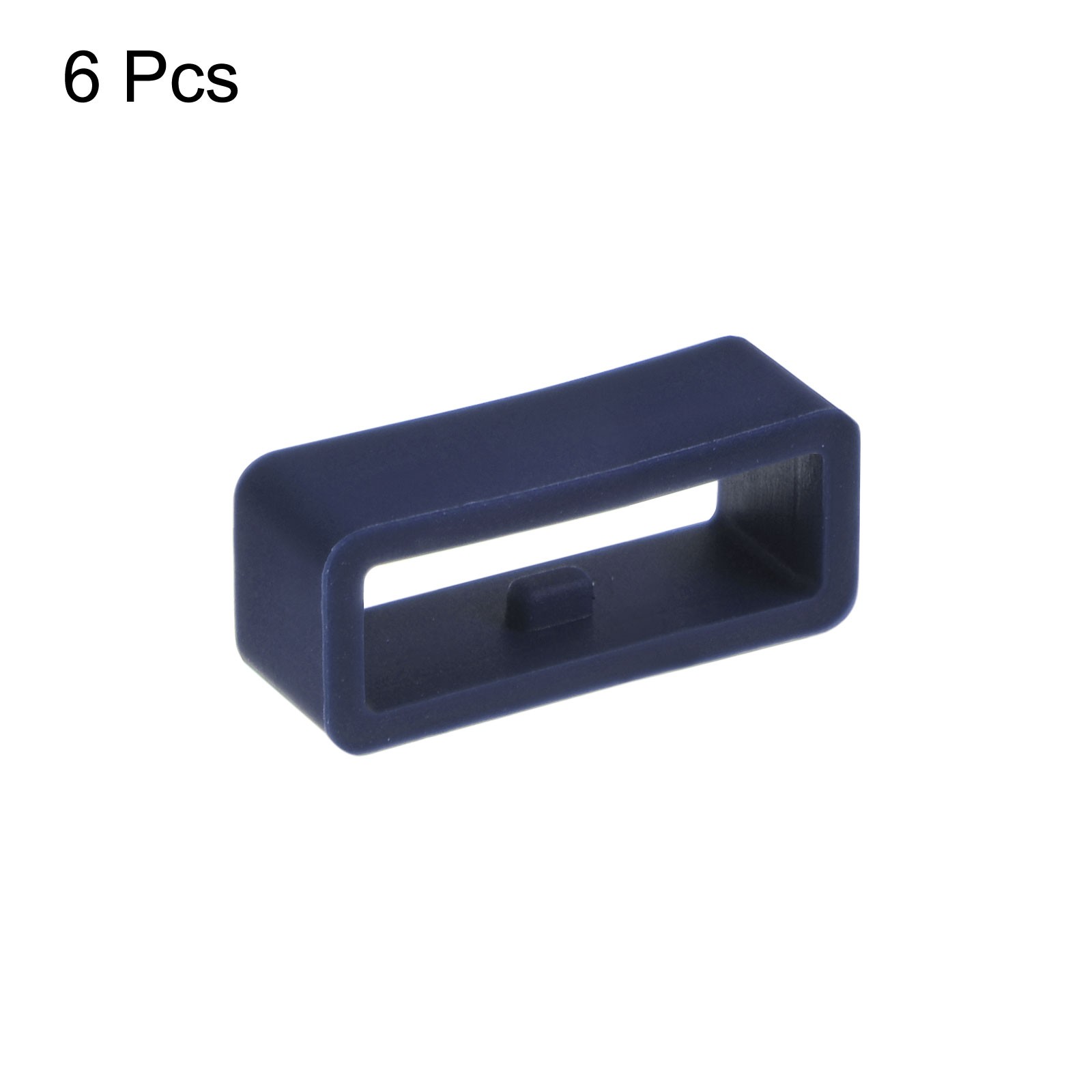 6pcs Watch Strap Loop Fastener Rings 16mm Rubber Watch Holder Keeper Blue