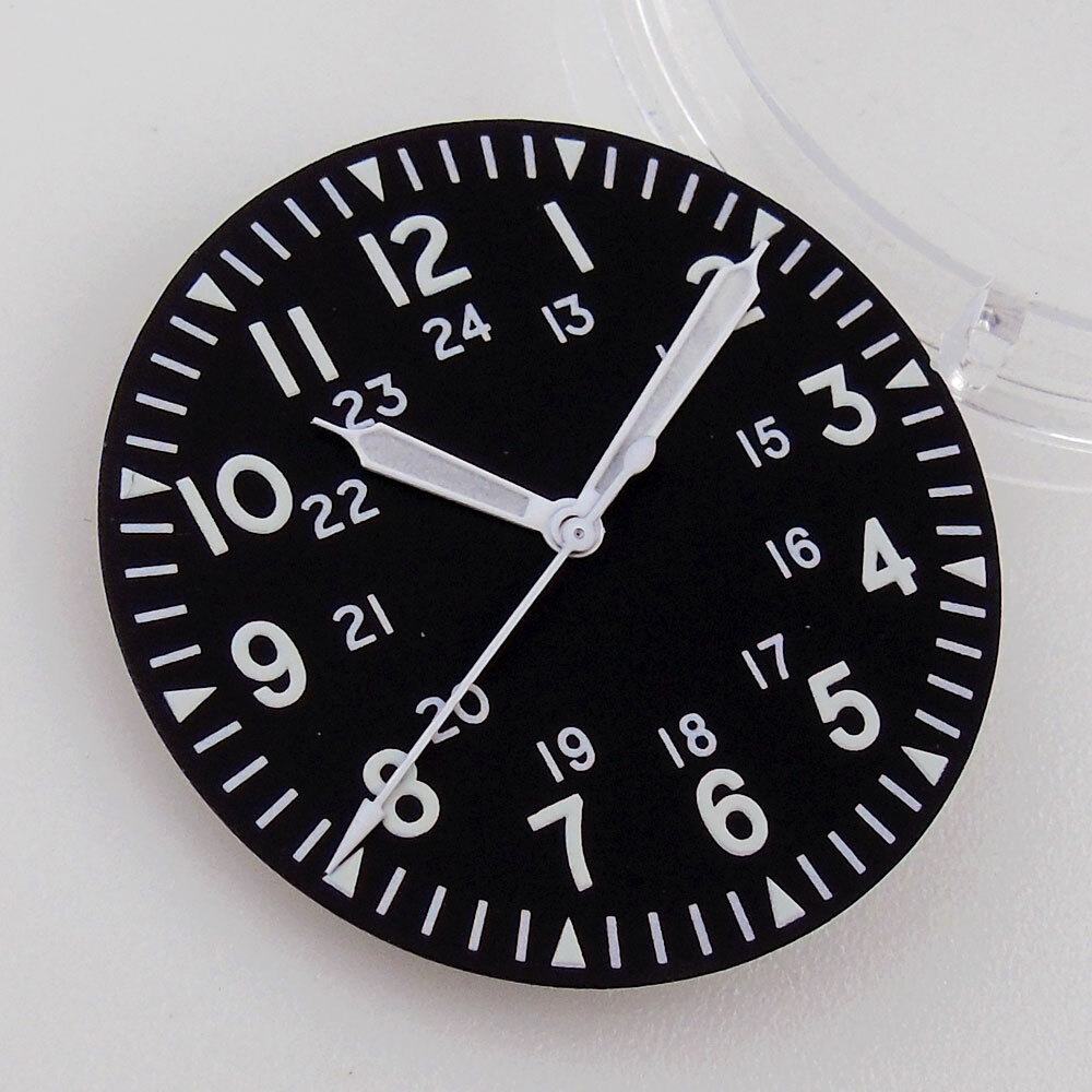 33.6mm Black Watch Dial+Hands Fit For NH35A/NH36A Miyota 8215 821A 8205 DG2813