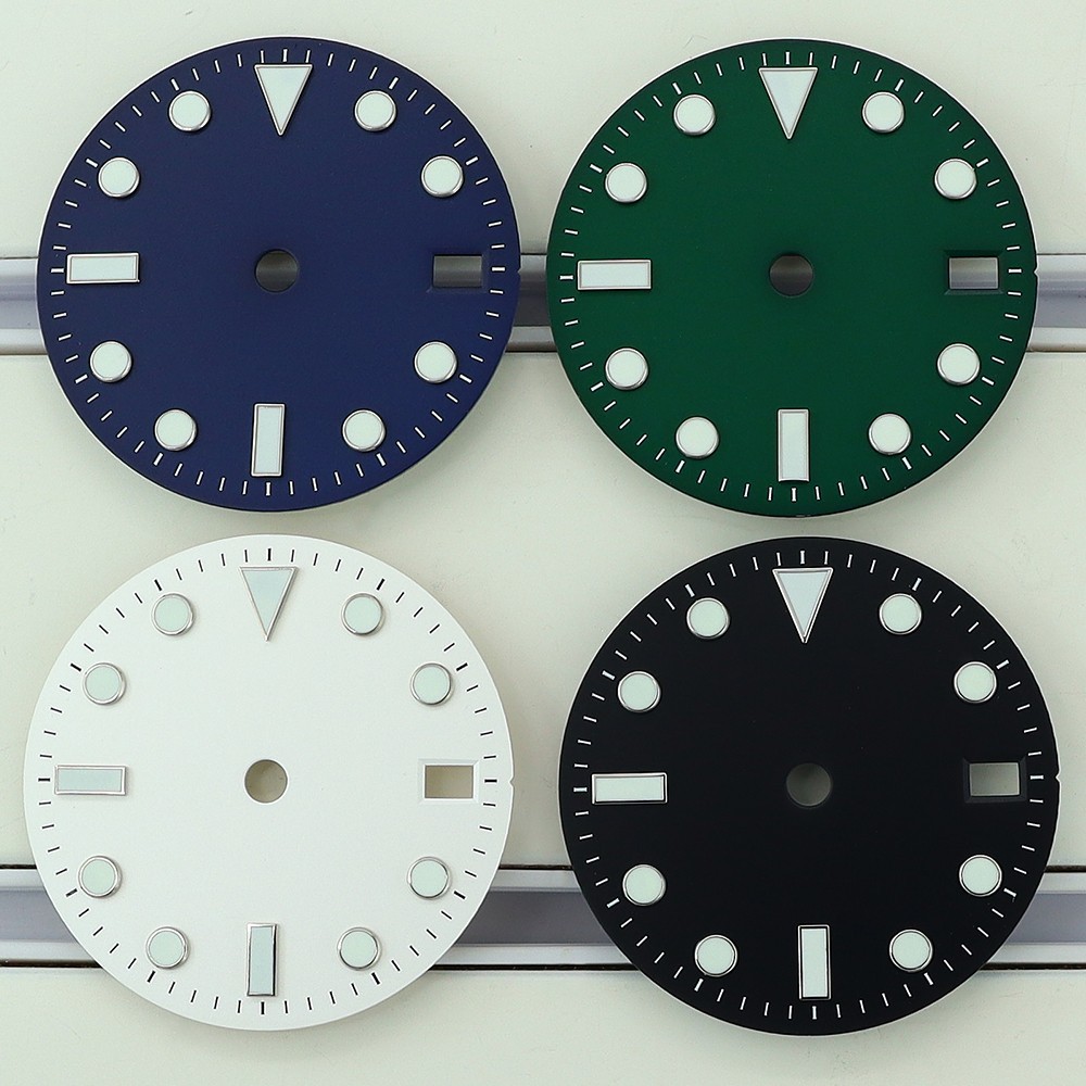 28.5mm Dial C3 Green Luminous For Diver Modify GMT SUB Mod Seiko NH34 NH36 NH38