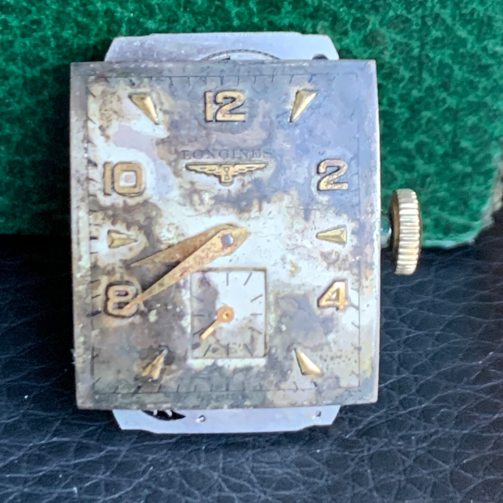 Vintage Longines 9L 17 Jewels Rectangular Movement for PARTS / REPAIR