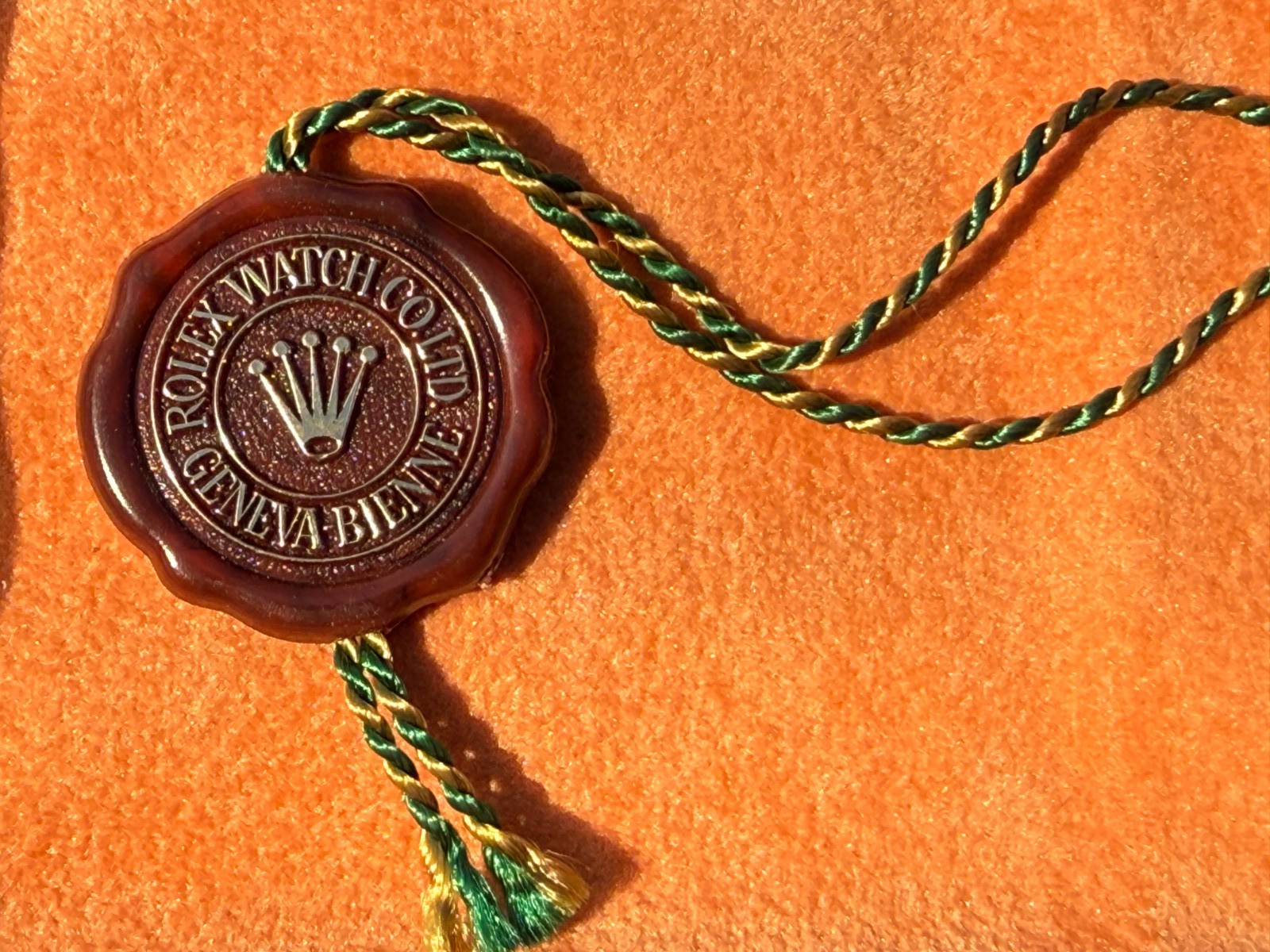 Orig. 1970’s Rolex Red Seal Hang Tag Frog Foot GENEVA-BIENNE – 1665 1675 1680 ++
