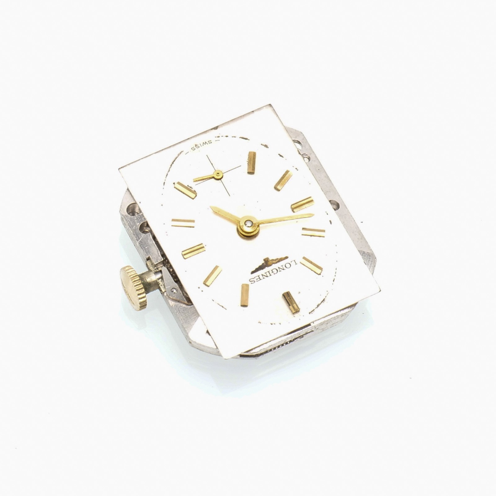 Vintage Longines Caliber 370 17-Jewel Wristwatch Movement Signed Crown Dial Runs