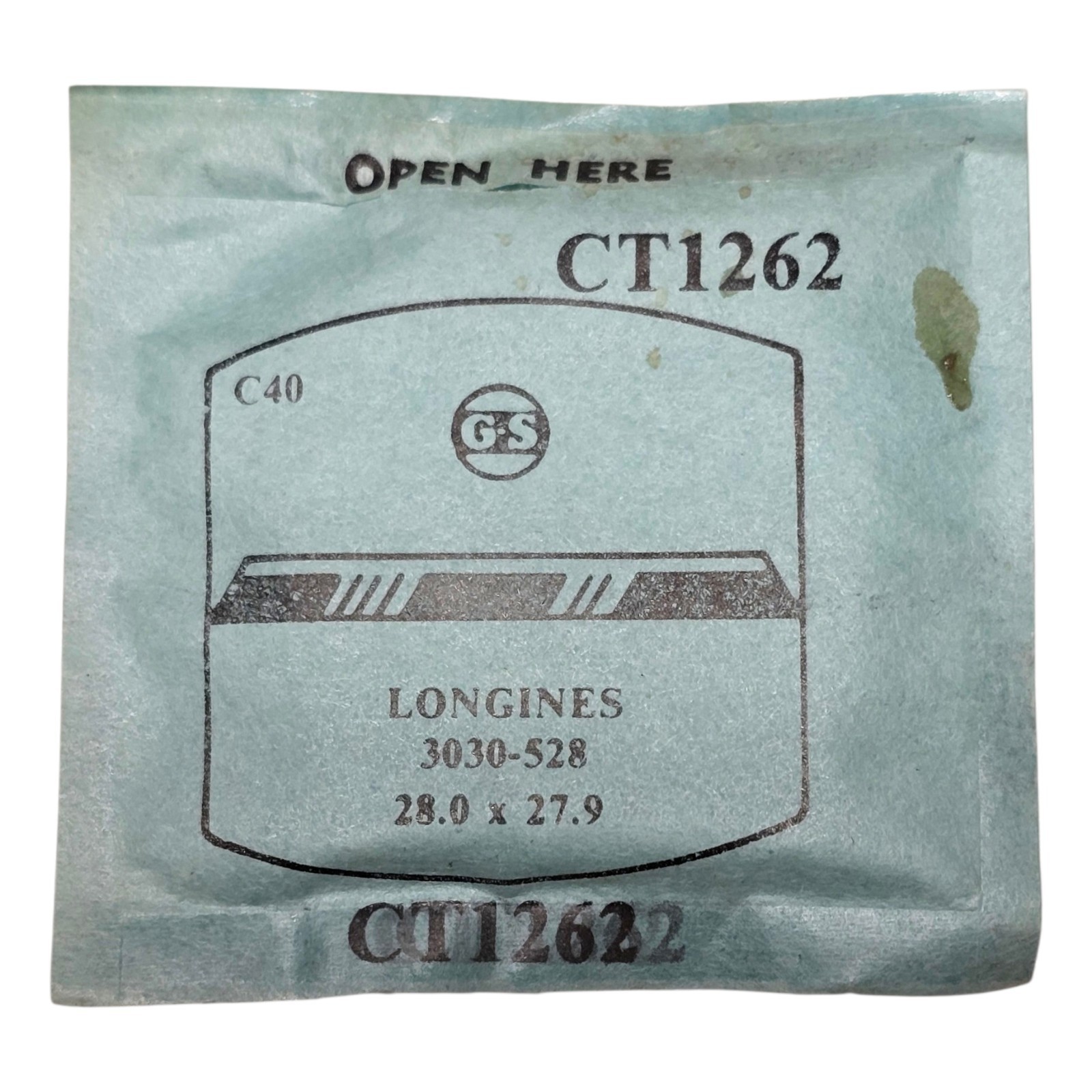G-S, CT1262 Watch Crystal Part, Longines 3030-528, 28.0 x 27.9