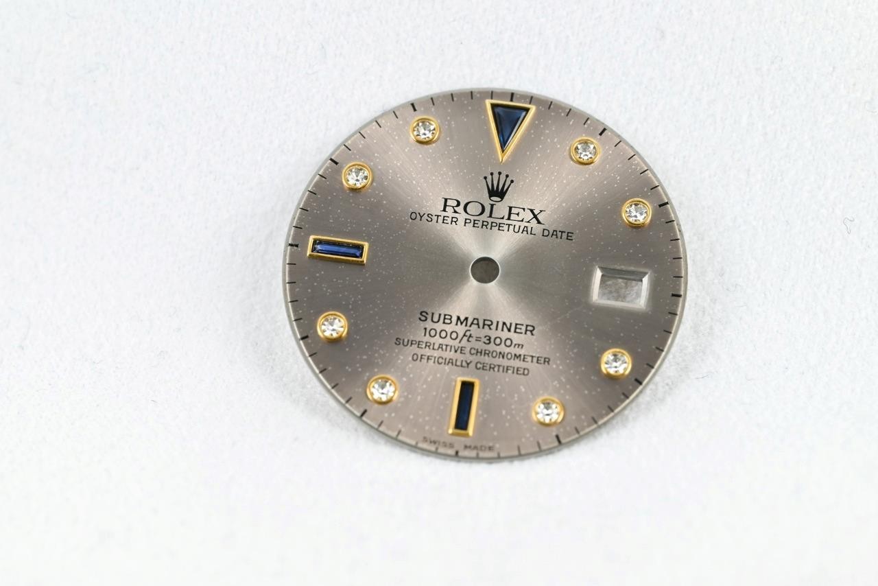 Genuine Rolex Serti Submariner Silver Dial – Diamonds & Sapphires 16803 16613