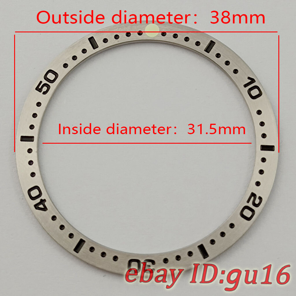 38mm Black/Blue/Green flat stainless steel bezel fit SKX007 SKX009 bezel insert