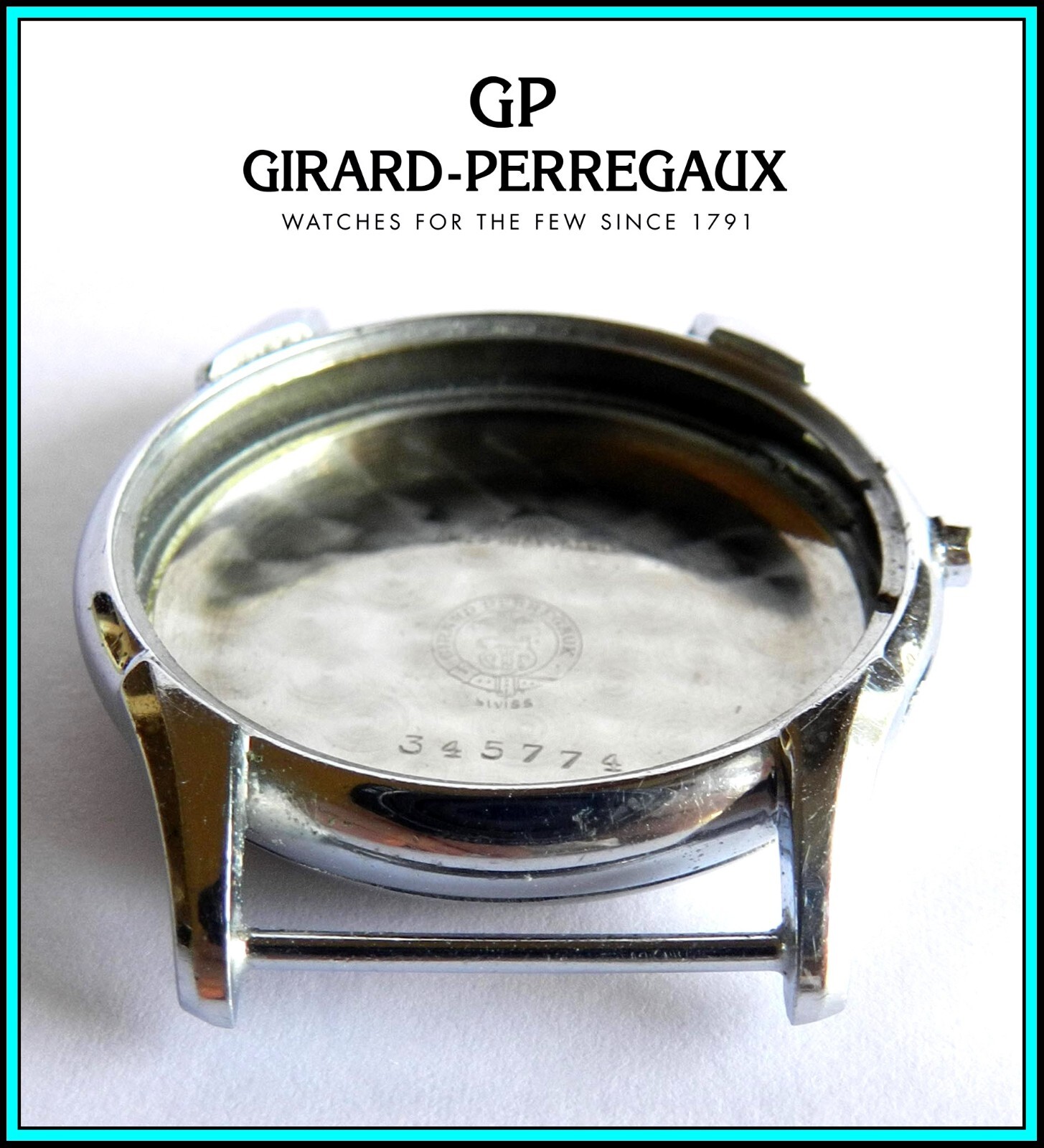 GIRARD PERREGAUX Vintage Chronograph Watch Case 1940’s for Aero Compax 22421