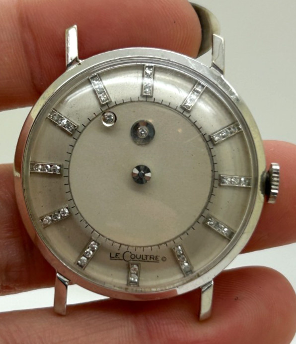 Vacheron LeCoultre Mystery Galaxy Dial 14k White Gold Diamonds 33 mm 1950s