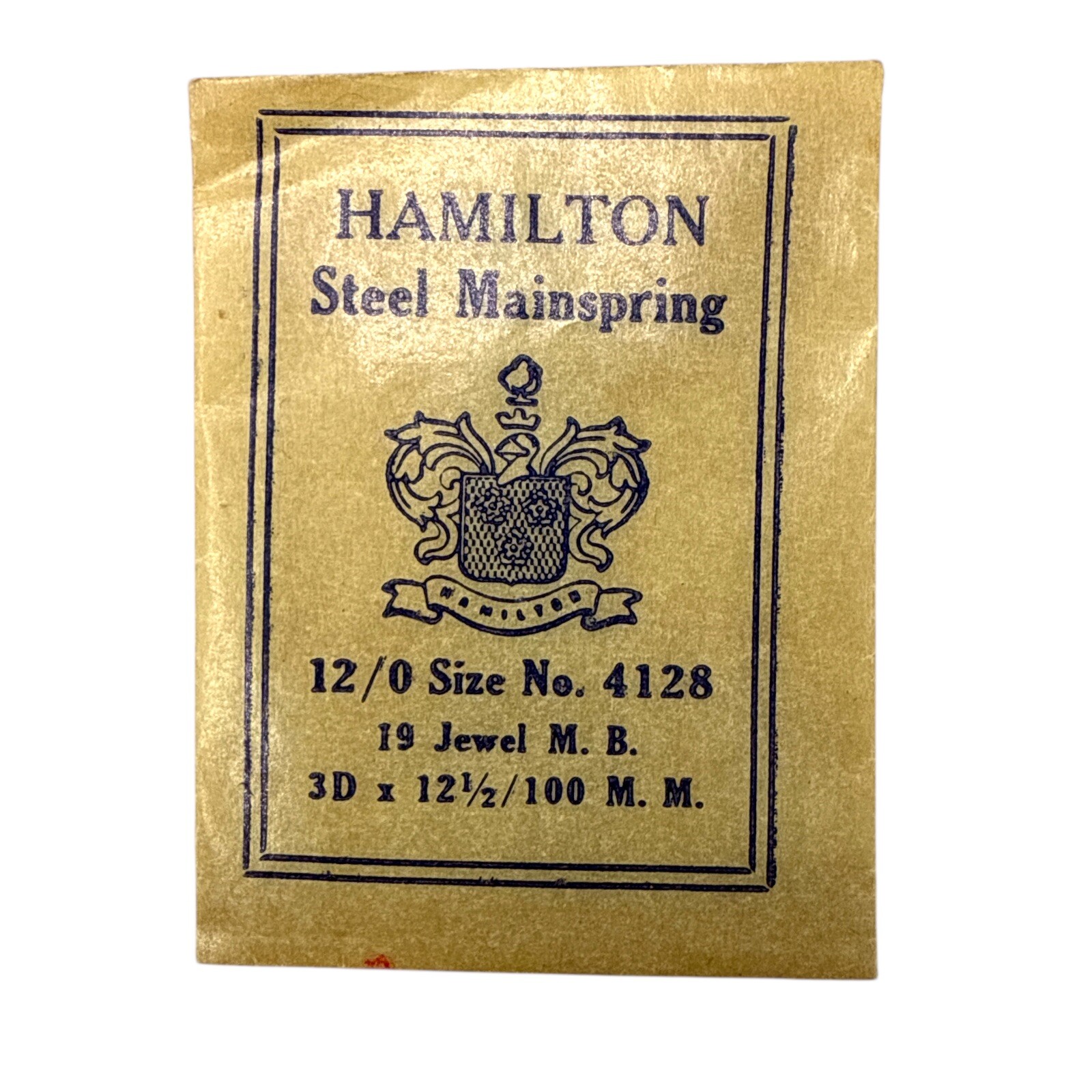 Hamilton 718400 Mainspring 12/0s Watch Part #4128 19J Blue 3D x 12 1/2 NOS Read!