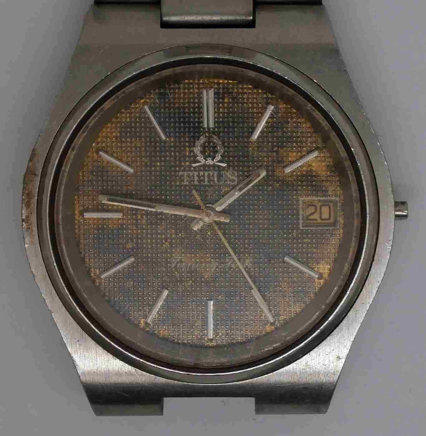 VTG TITUS Tuning Fork Steel Wristwatch. Ref: 9308. Cal: 9162. For Repairs