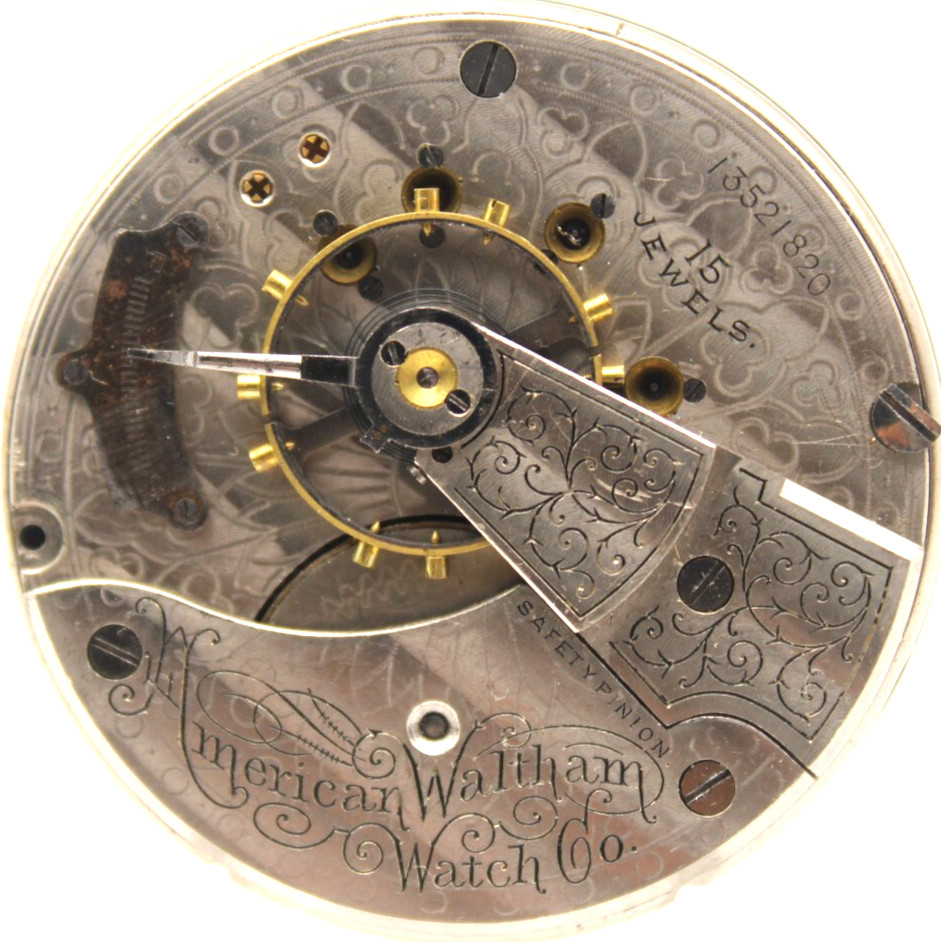 1904 WALTHAM POCKET WATCH MOVEMENT 13521820 GRADE 820 18s 15j (ON3)