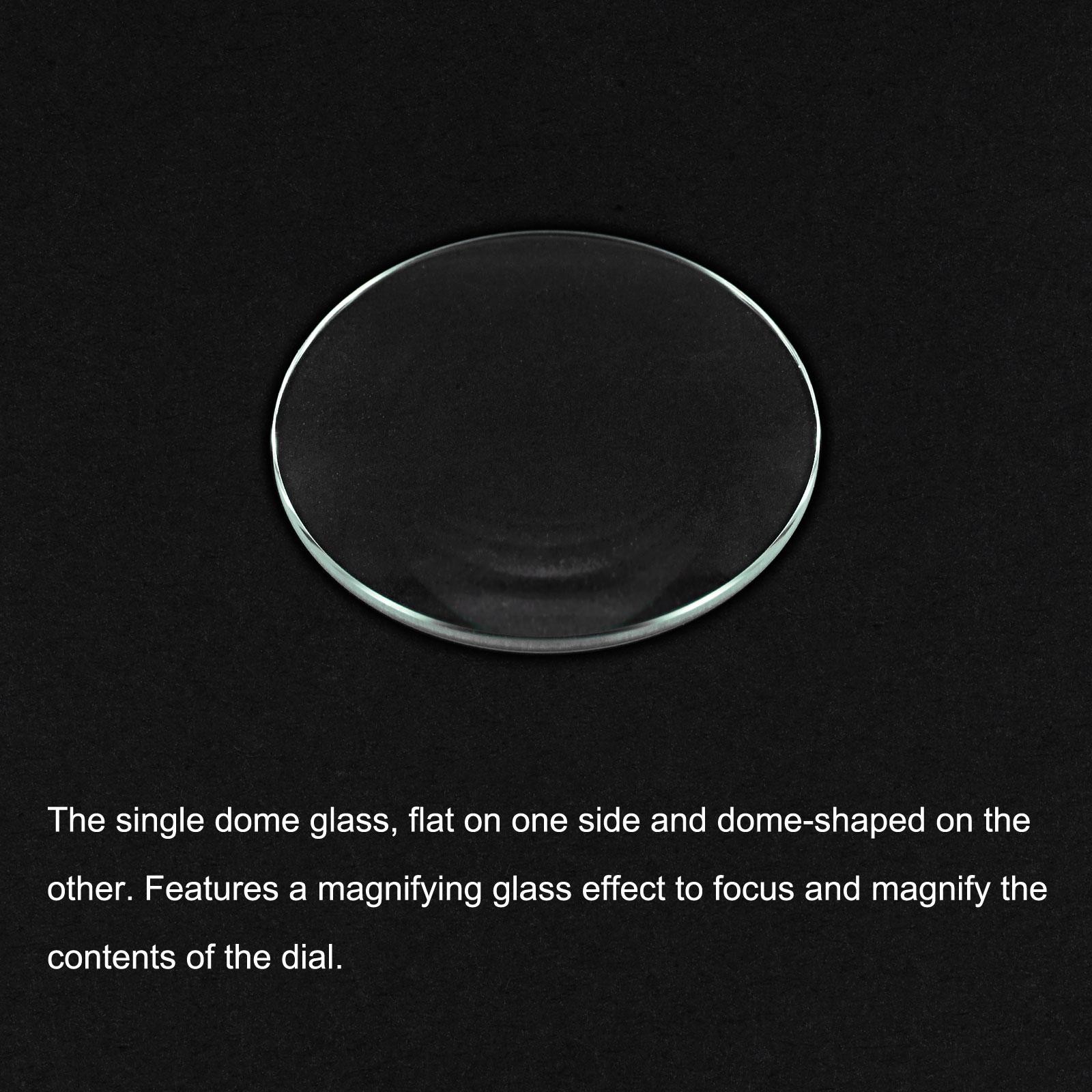 8Pcs 35mm Dia Watch Glass Crystal Lens Single Dome Round 1.4mm Edge Thickness
