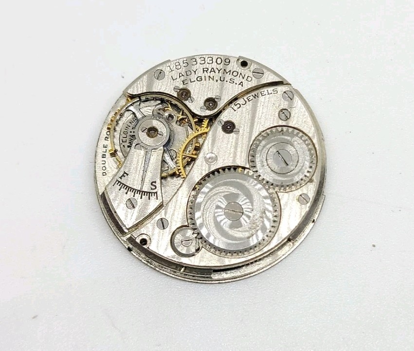 1915 Lady Raymond Elgin Model 1 Grade 408 15J 5/0s Mechanical Watch Movement