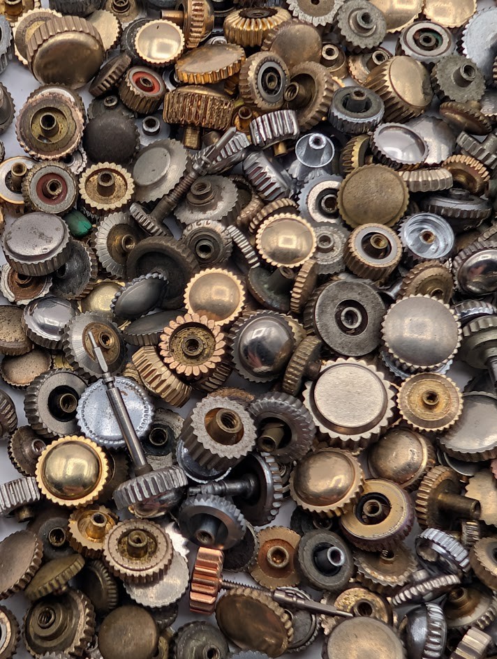 Watch Crowns Parts lot of 50 – Parts/Repair – Gold Toned