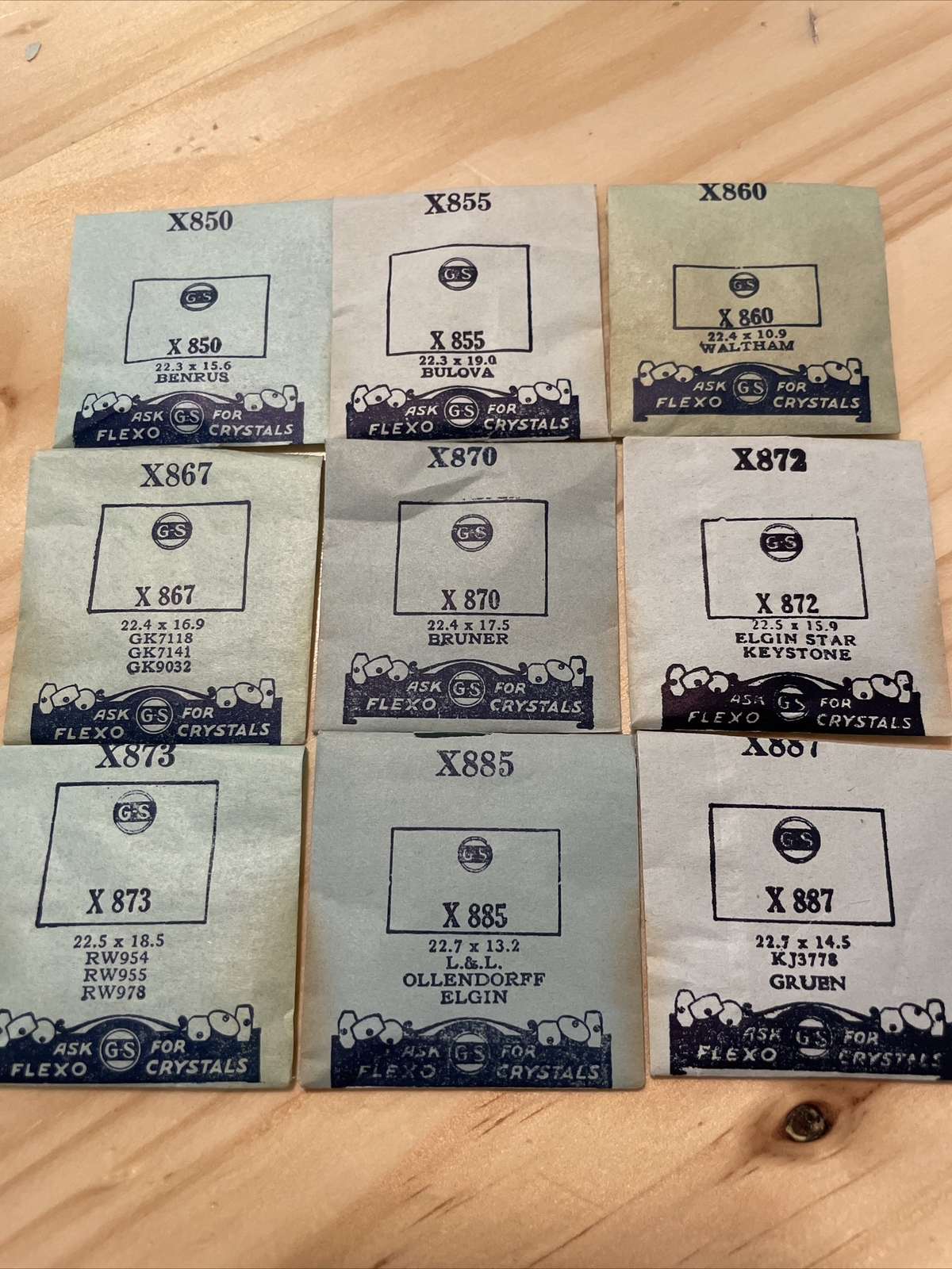 GS FLEXO X800-999 Series Acrylic Watch Crystal Replacement CHOOSE SIZE VTG NOS