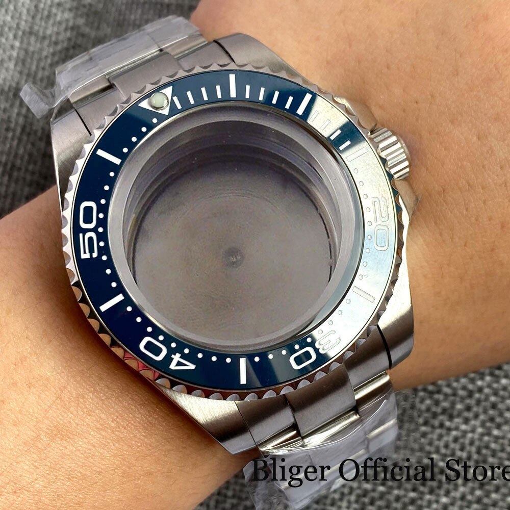 BLIGER fit NH35A NH36A SEA 43mm Watch Case Navy Blue Insert ETA2824 PT5000