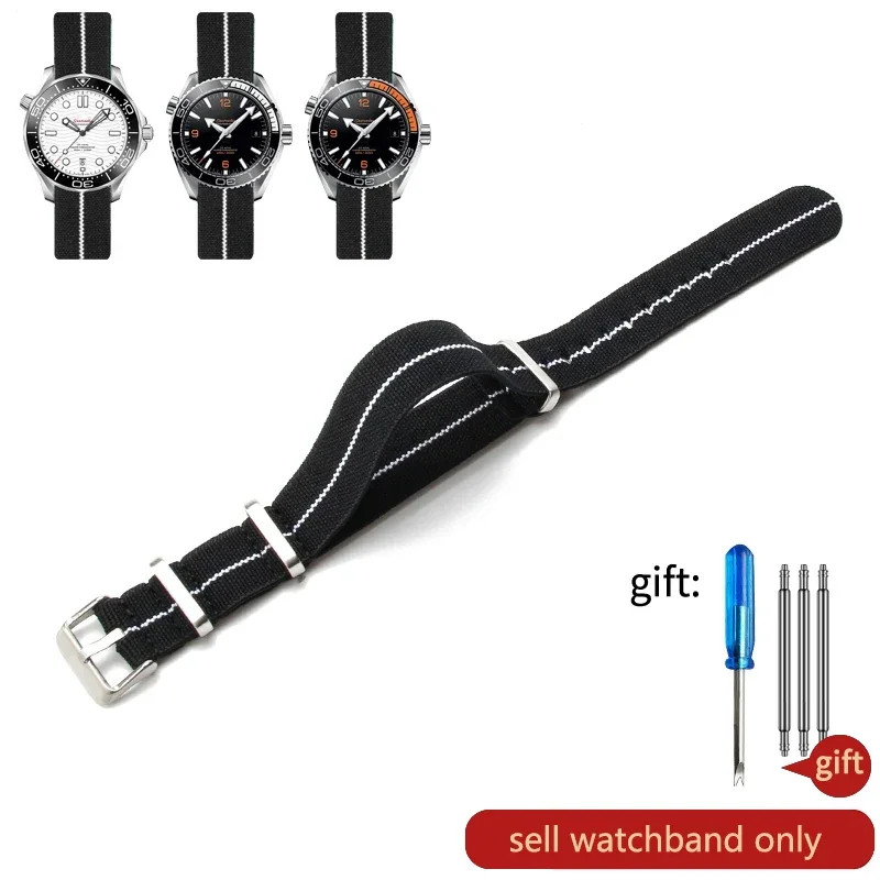 60’S French Army Watch Strap for Nylon Watchband for Rolex Seiko Tudor Rolex Bla