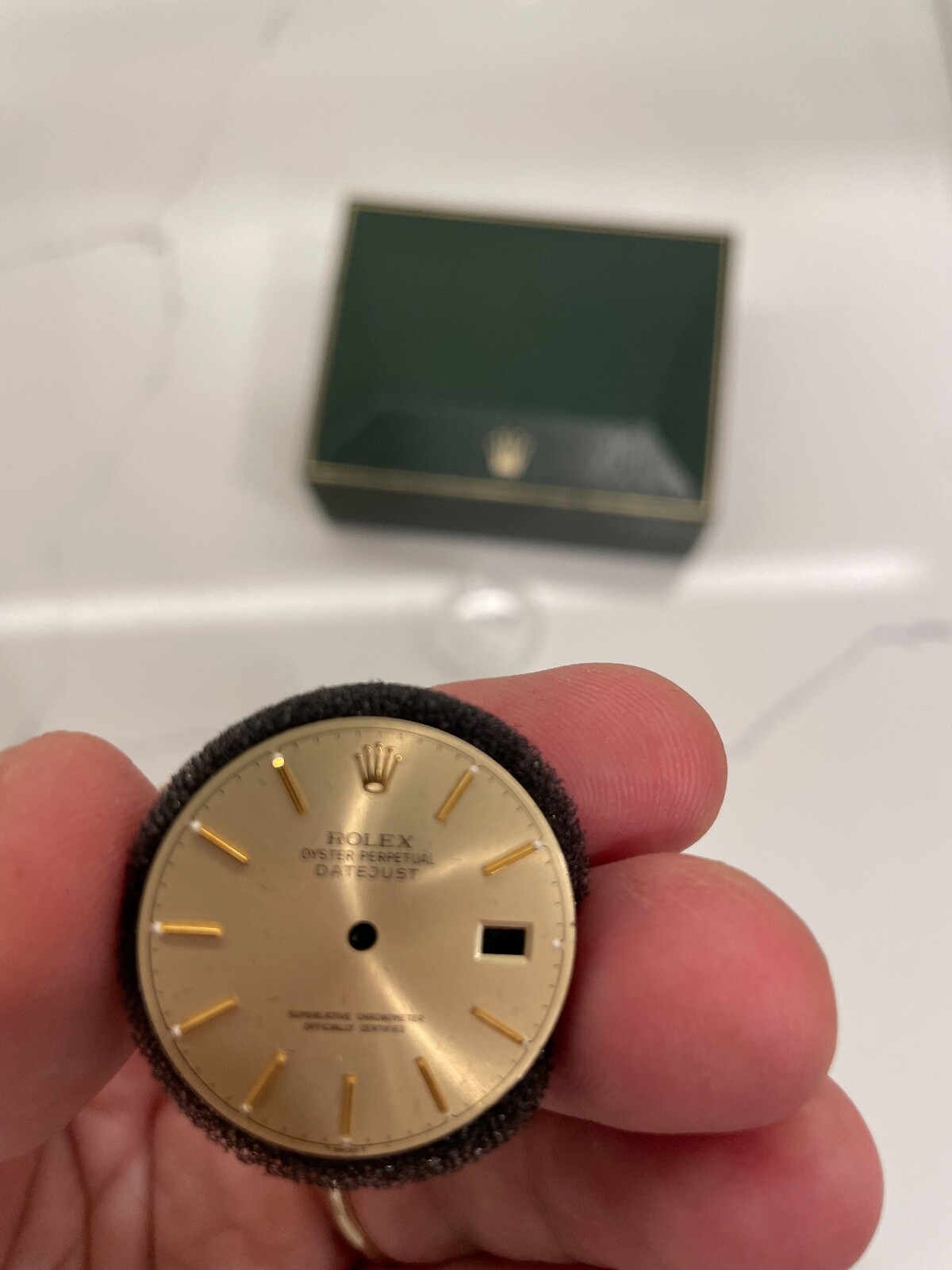 Rolex Datejust Mens 36mm Gold Champagne Jubilee Oyster Stick Dial 16013 16233