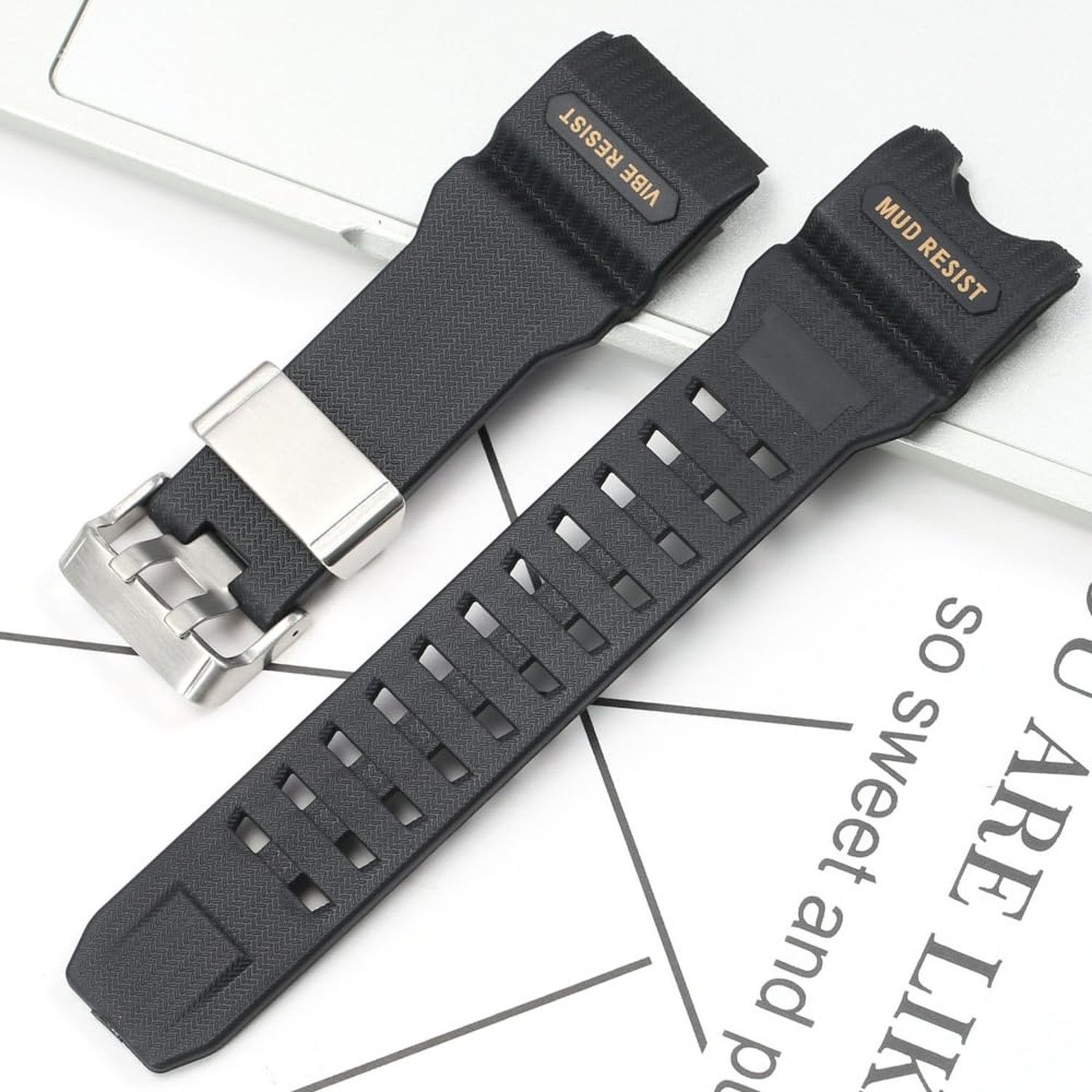 Quality Rubber strap Replacement for gshock GWG-1000GB GWG-1000 Men’s Black W…