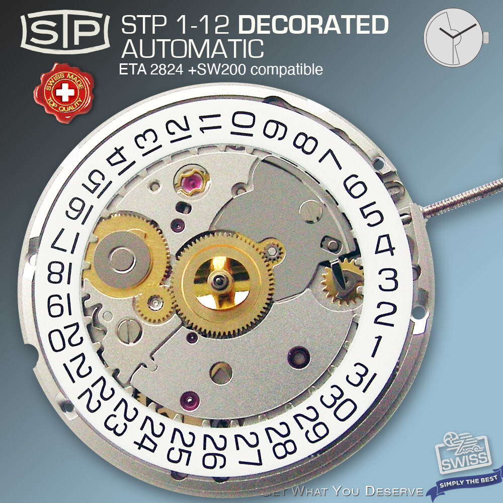 MOVEMENT AUTOMATIC STP STP1-21, DECORATED SWISS MADE compat. ETA 2824-2 + SW200