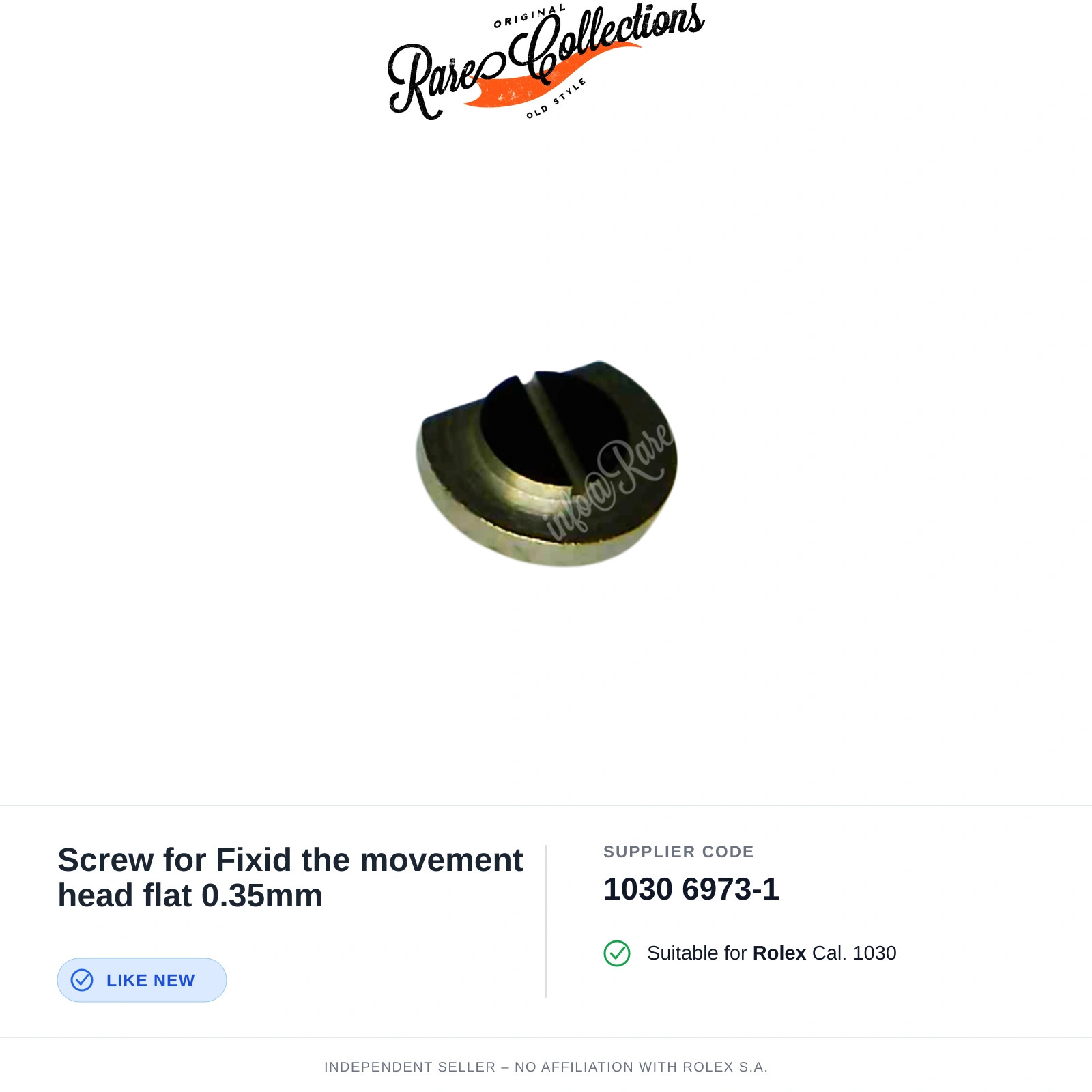 Screw for Fixid the movement head flat 0.35mm Rolex (cod. 1030 6973-1) — Excelle