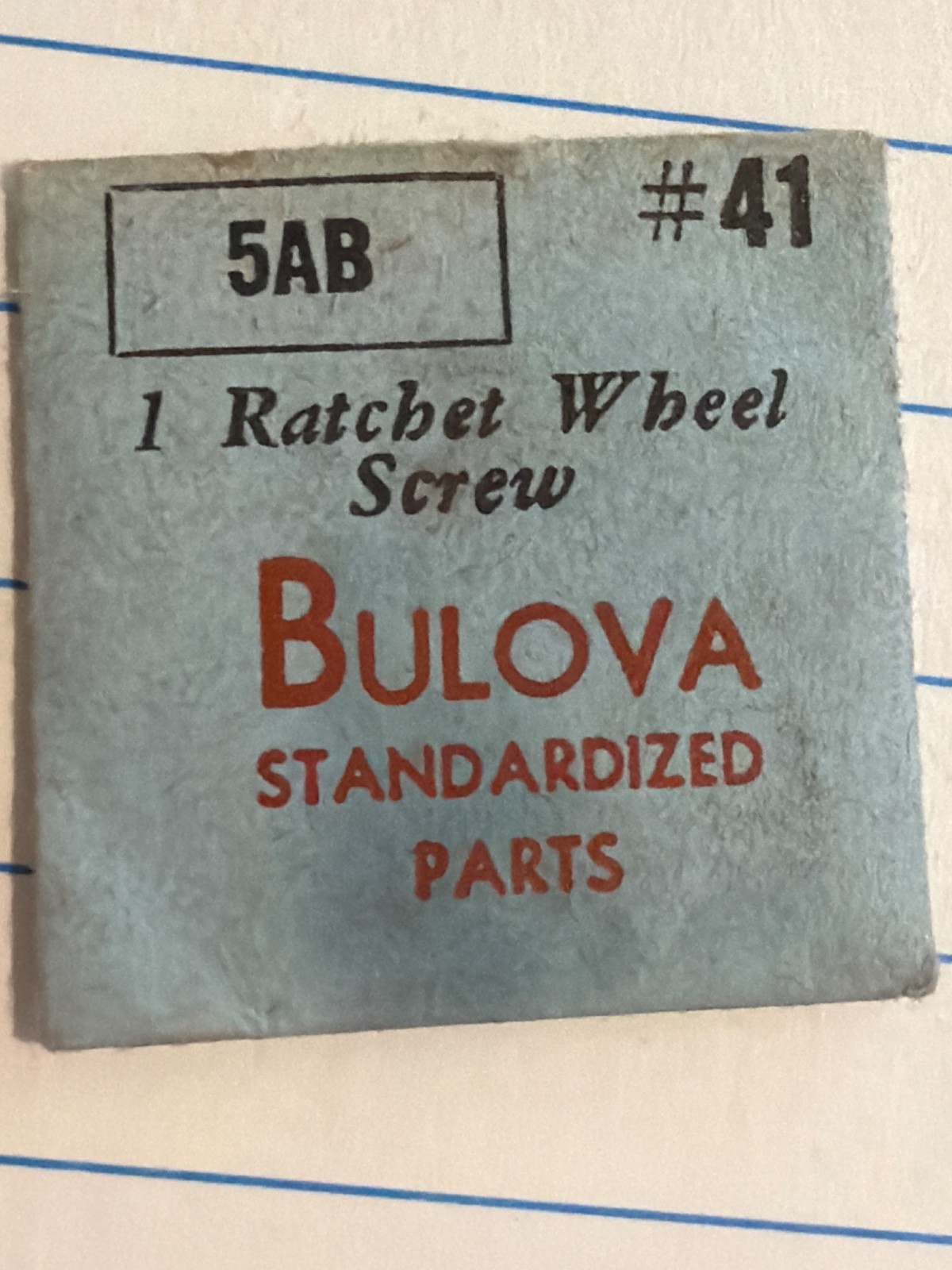 Bulova Watch #41 Ratchet Wheel Screw – Various Calibers W/O Original Package