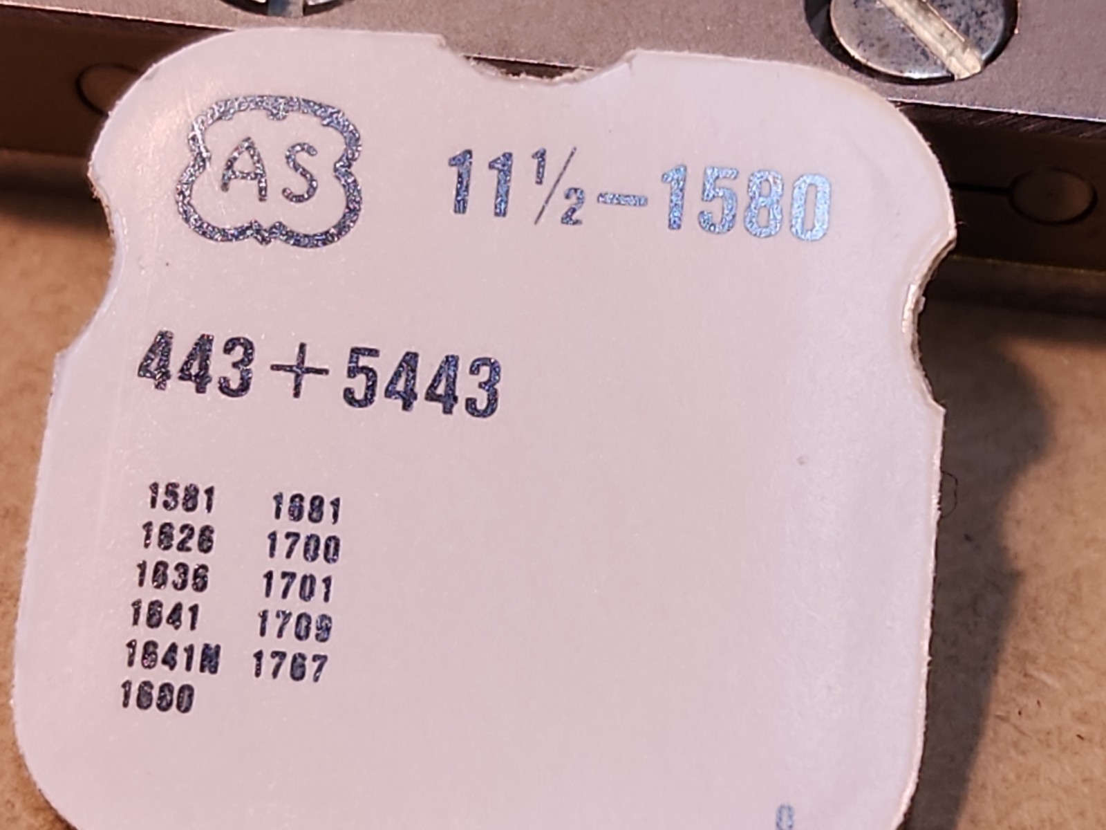 NOS AS A. Schild 11-1/2L 1580 PN 443 & 5443 Setting Lever And Screw Parts Spares