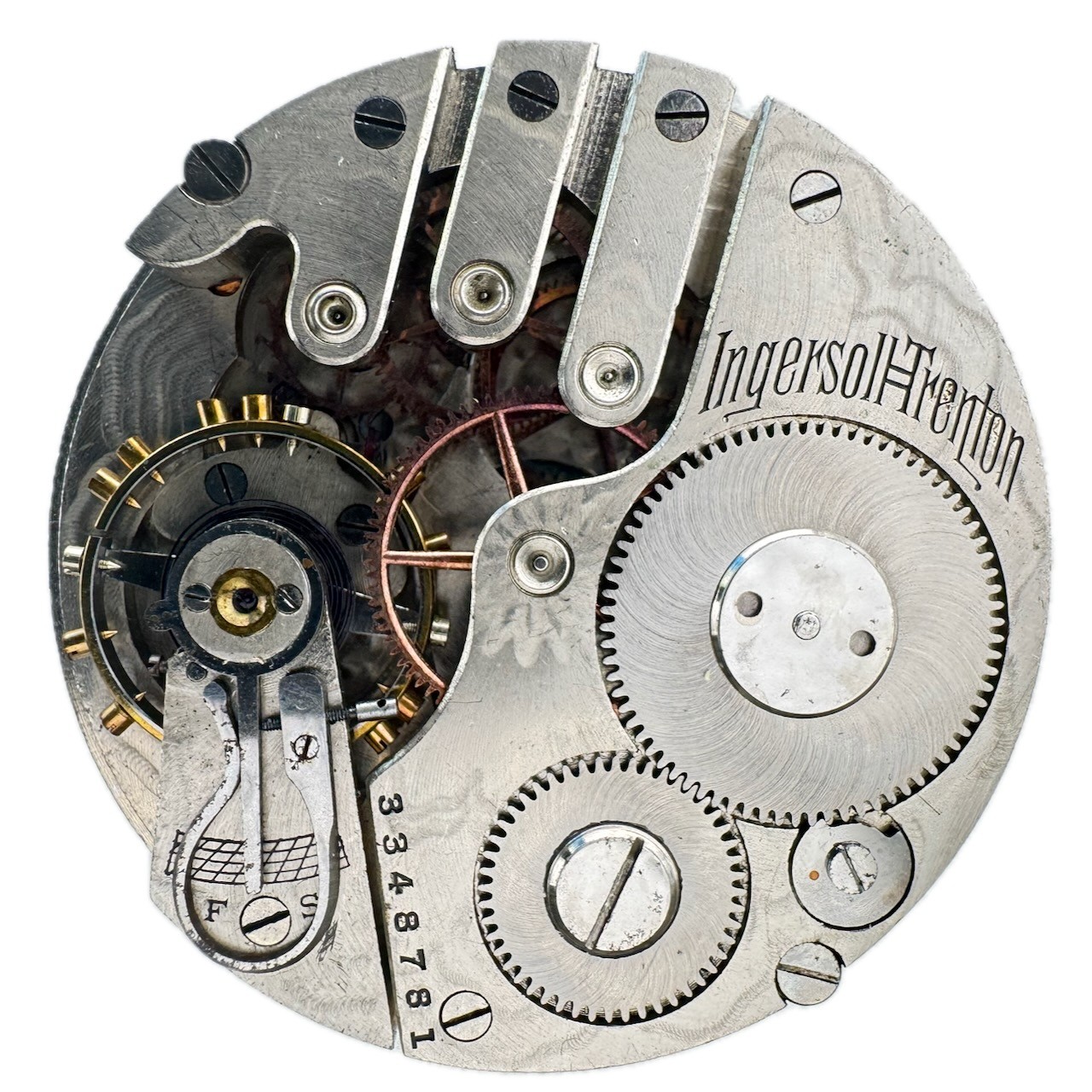 Antique Ingersoll-Trenton 3-Finger Bridge Mechanical Pocket Watch Movement 130
