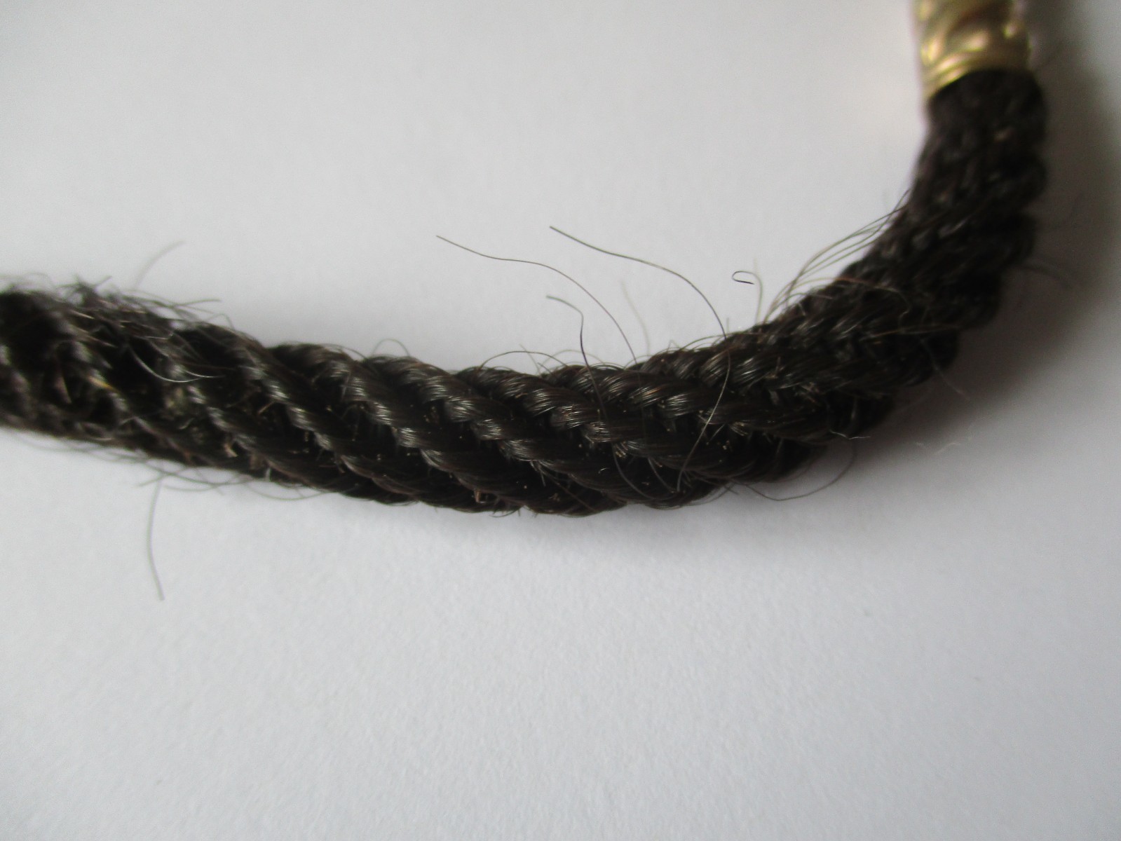 Victorian hairwork Albertina pocket watch chain & winder – mourning jewellery