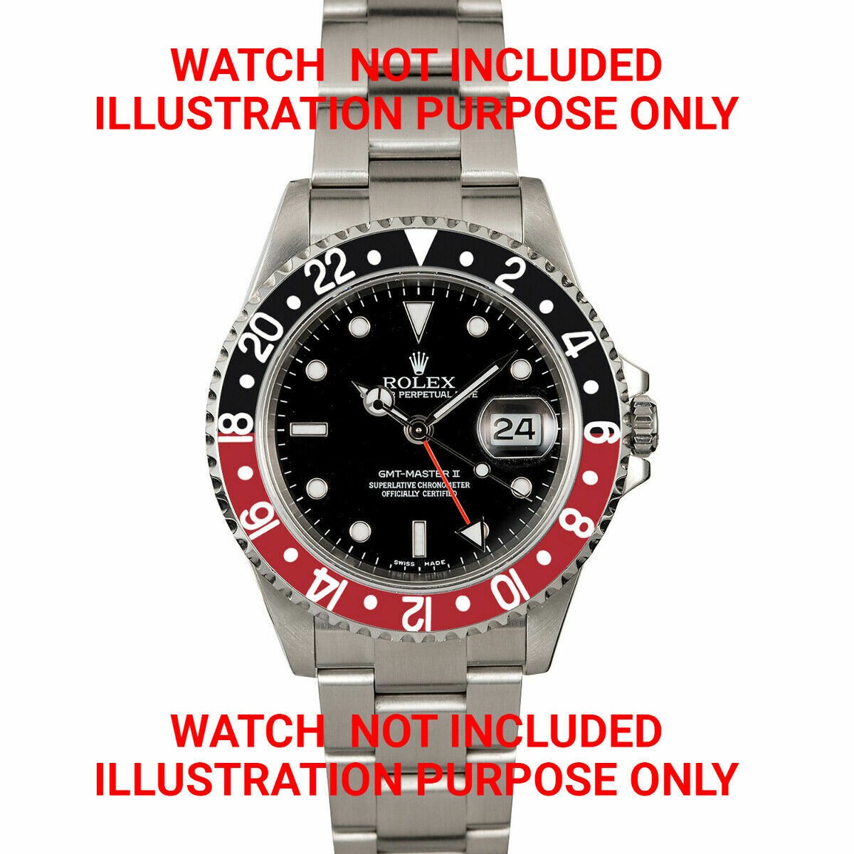 Bezel & Insert For Rolex GMT Master 1670, 1675, 16750 16753 16758 Black Red Coke