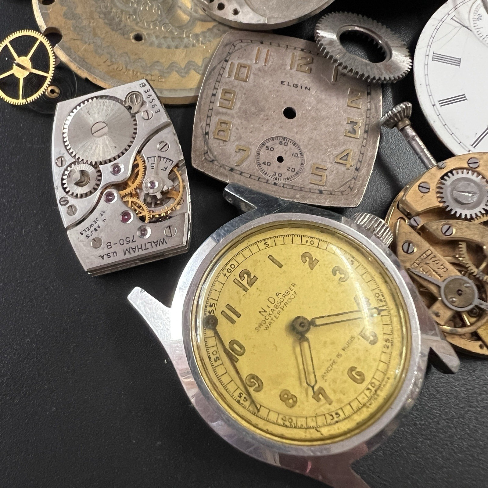 Vintage Mixed Watch Clock Gears Parts 100g Lot Steampunk Gothic Craft Jewelry L2