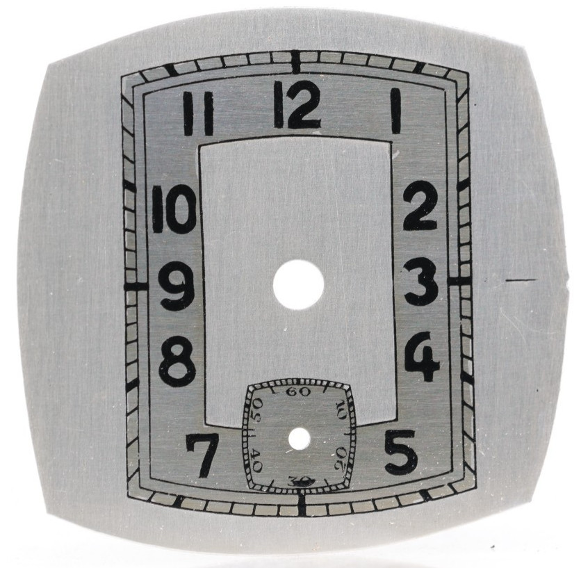 NOS ART DECO TRENCH SILVER WRIST WATCH DIAL 22.09×21.77mm (HL)