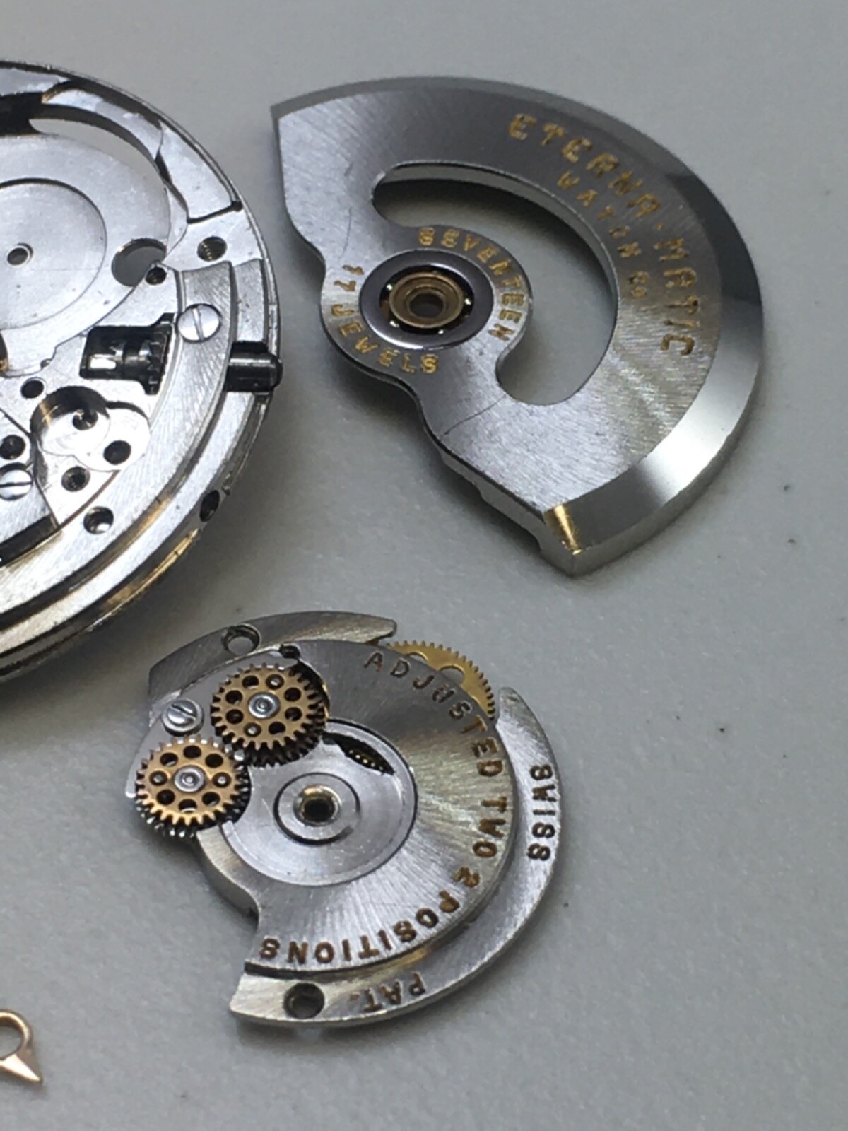 Vintage Eterna-Matic Cal. 1414U Automatic Wristwatch Movement for Spares/Repair