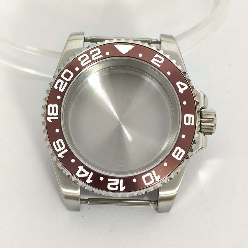 Flat Sapphire Glass Steel Case 40mm Display/Solid Base for NH35/NH36/7S Movement