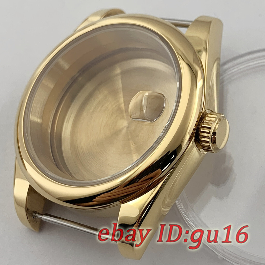 36mm/40mm Gold Sapphire glass watch case Fit NH35 NH36,Miyota 8215 ETA2824/2836