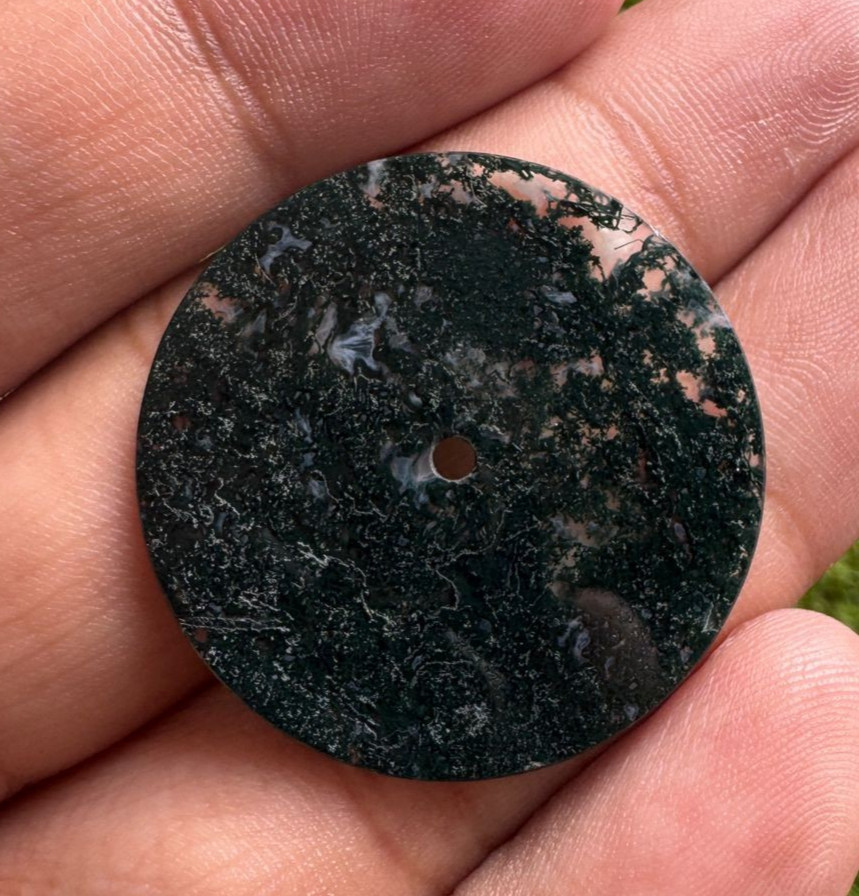 Green Moss Agate Watch Dial – 31 mm Round Gemstone gmc-168w