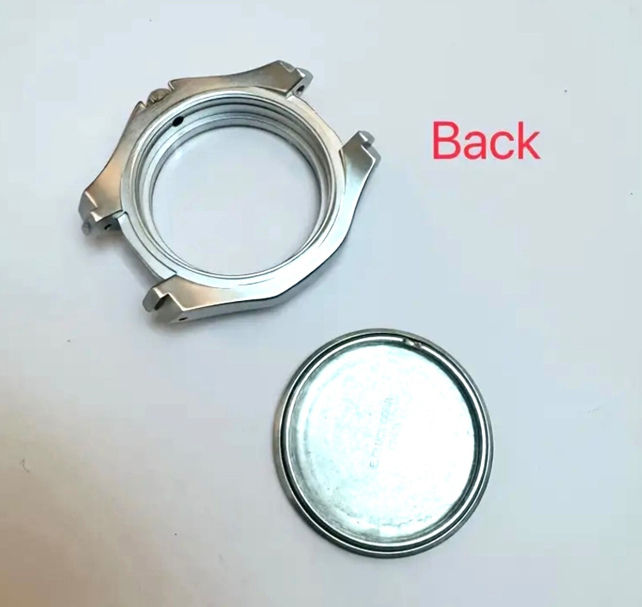 37.5mm Solid Stainless Steel Watch Case Gold Steel Engraved Bezel
