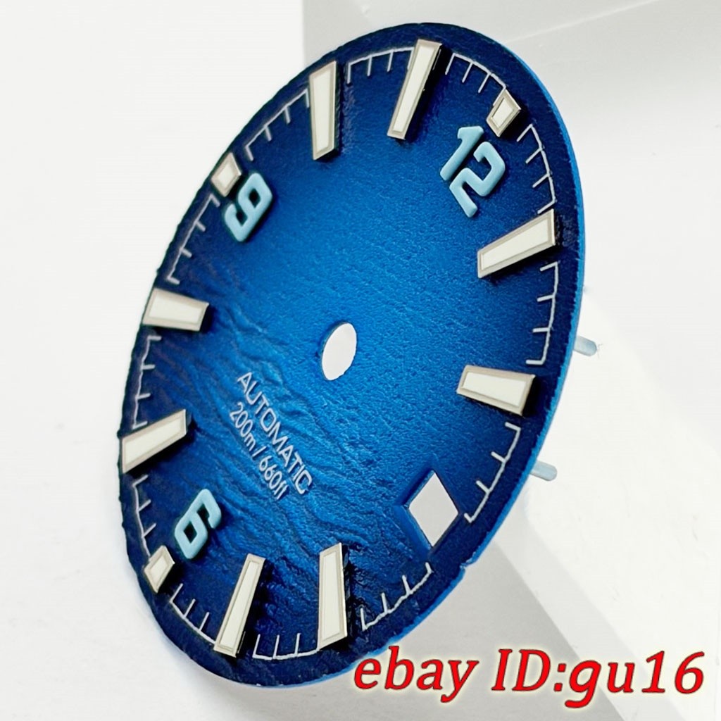 NH35 28.5mm Blue/Red Watch Dial Green Glowing Watch Accessories