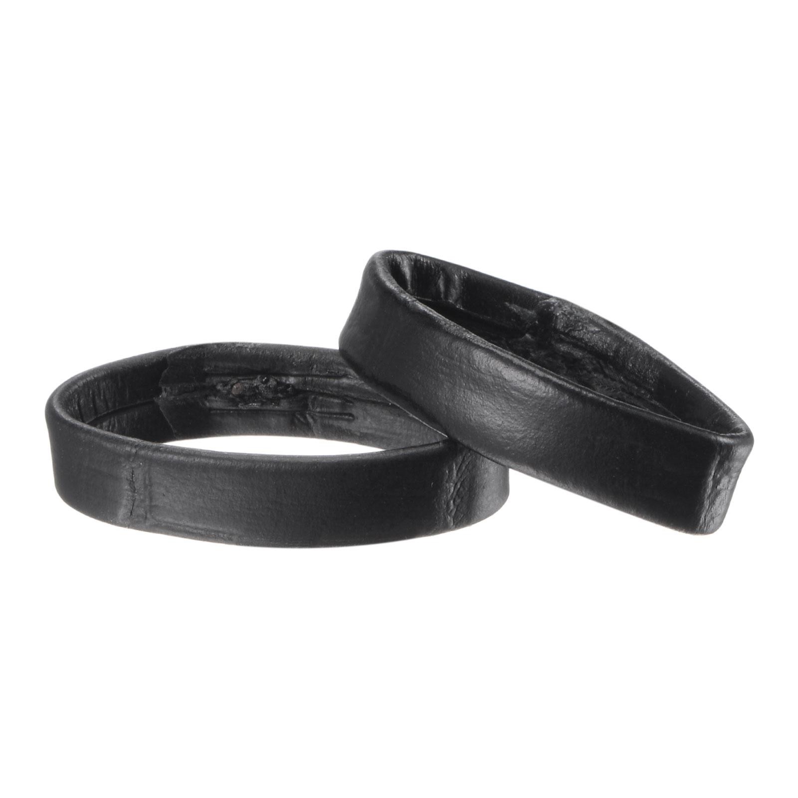 PU Leather Loops Retaining Ring Keeper for 22mm Width Watch Band, Black 2 Pcs