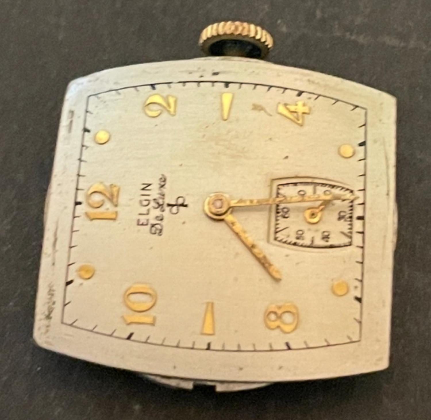 Vintage Elgin Deluxe 555 Men’s Watch Movement Running Ticks 15j 15 Jewels USA