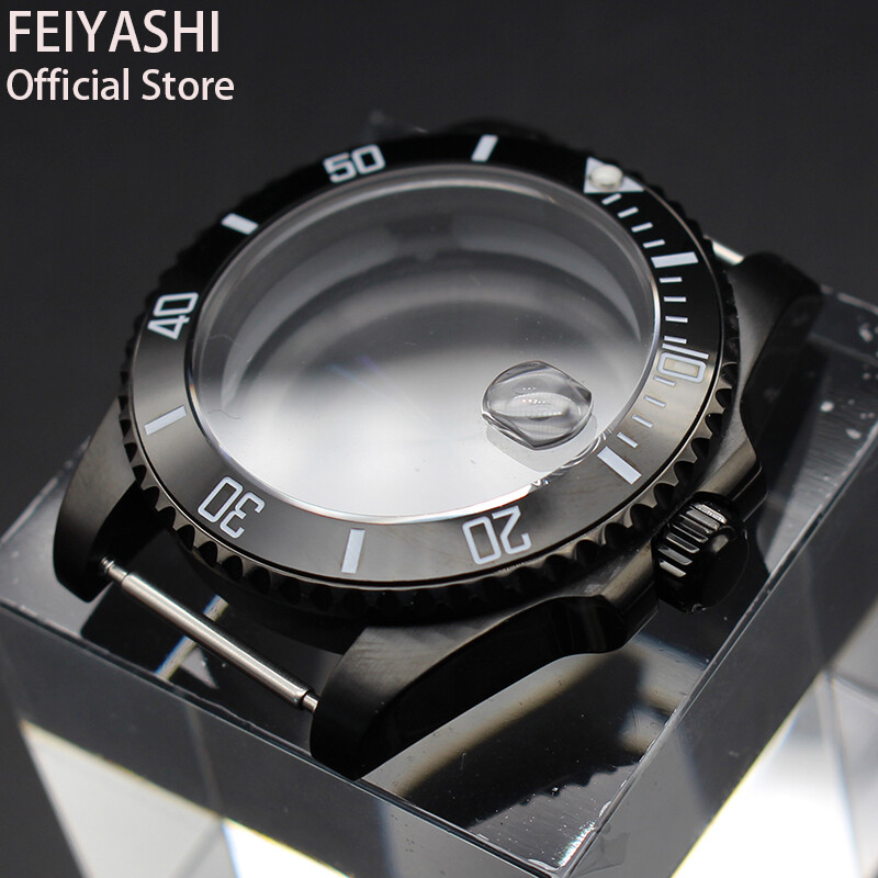 40mm Improved GMT Submarine Yacht watch Cases Ceramic Bezel For Nh35 NH36 NH38